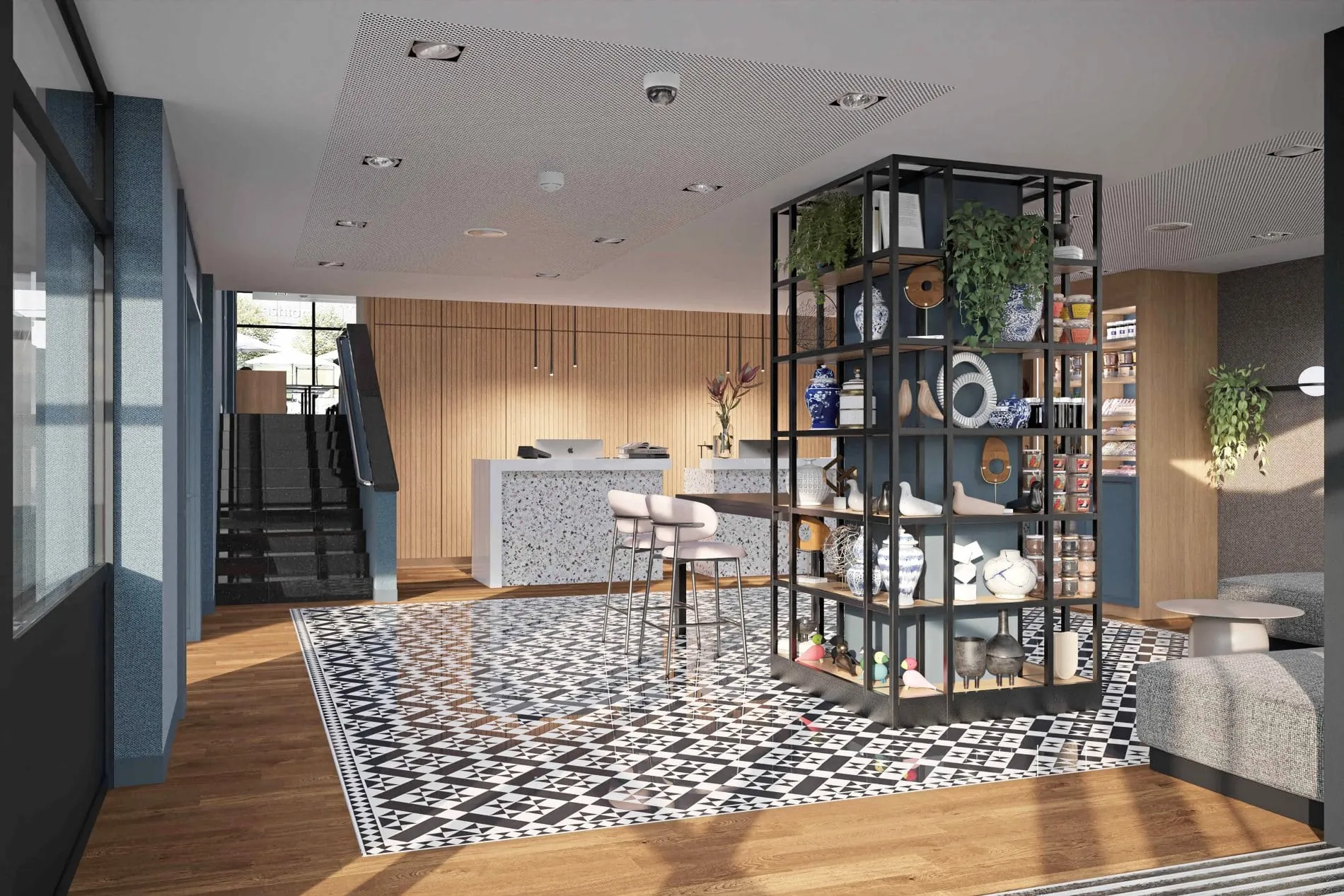 Die Rezeption im Residence Inn in München