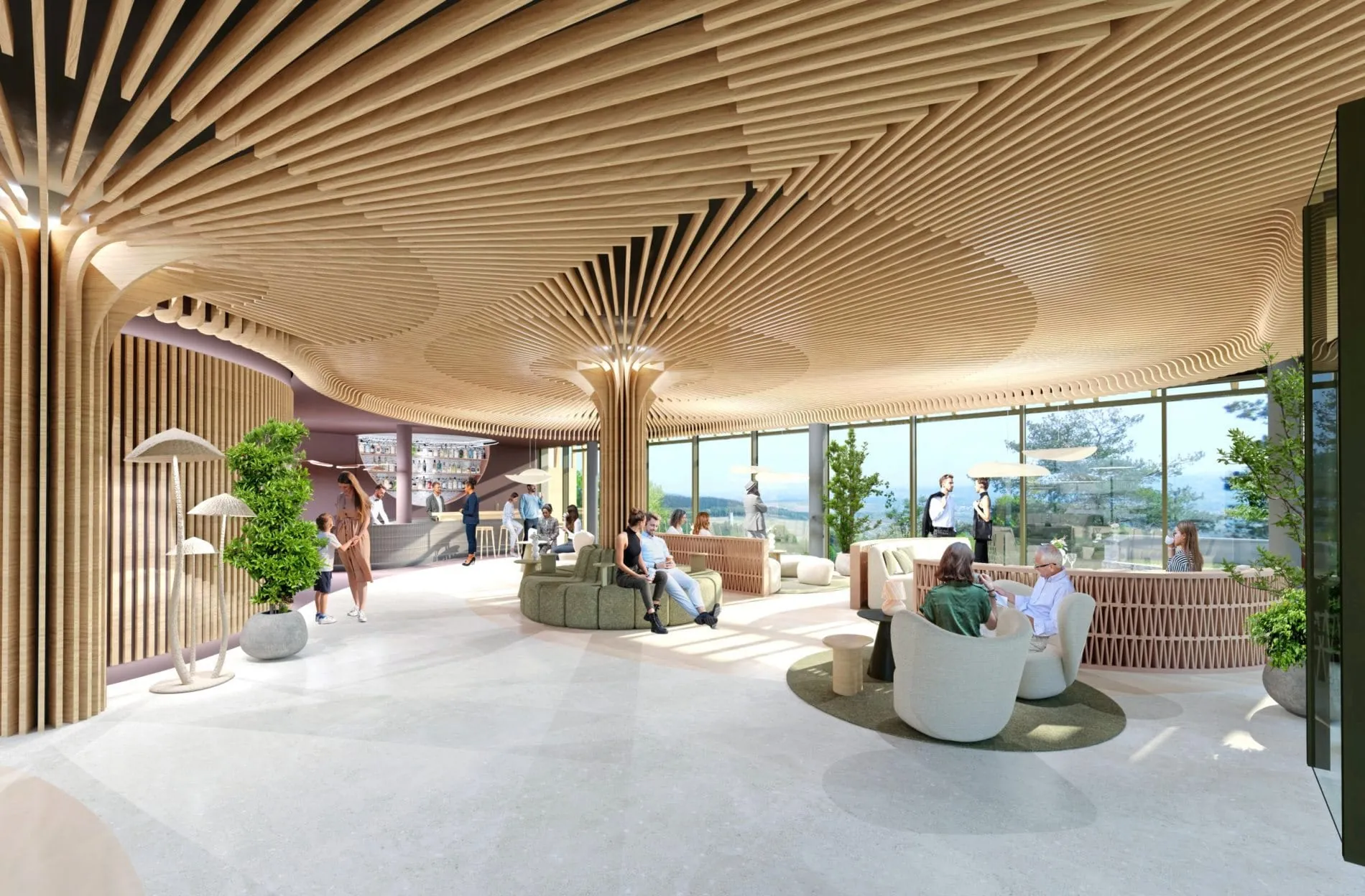 Lobby mit Pilzlamellen im Wald.Weit im Rheingau