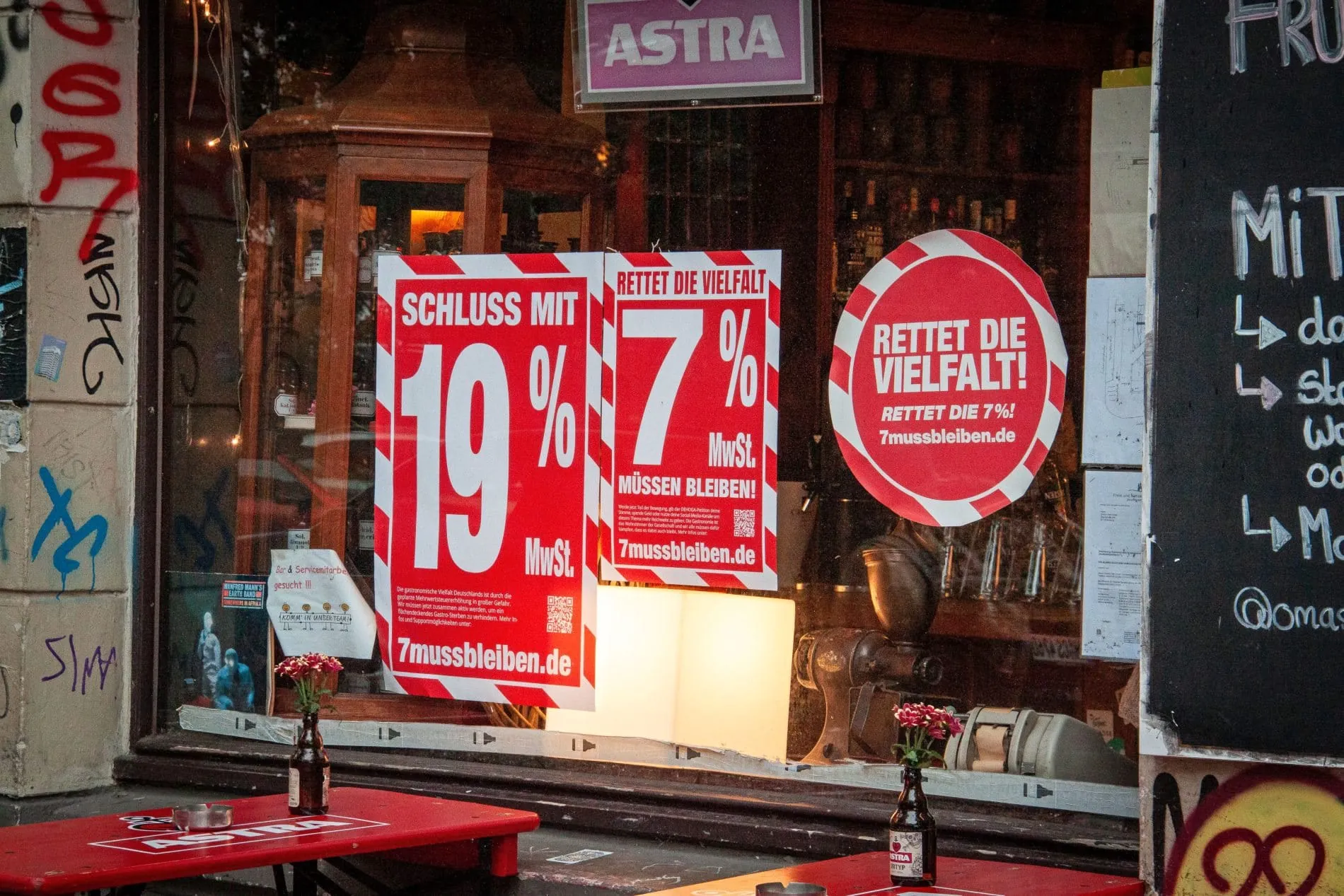 Plakat 7 Prozent Mehrwertsteuer Aktion Kampagne