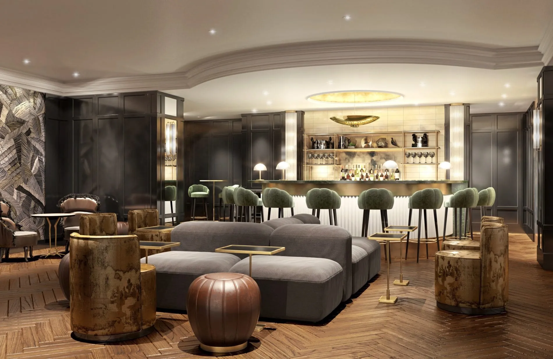 Bar im Hilton Hotel.