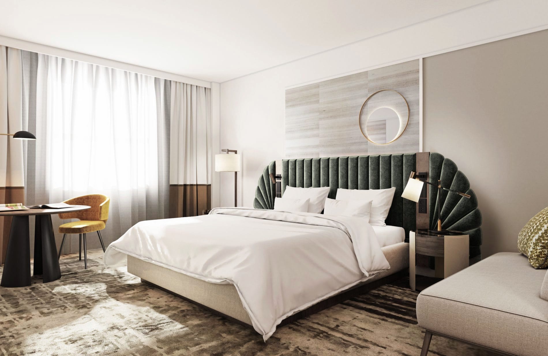 Schlafzimmer im Hilton Hotel in Heidelberg