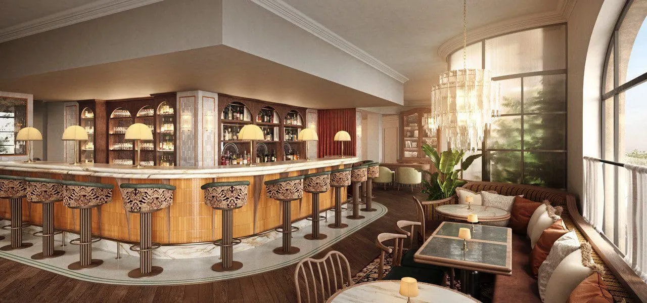 Lounge im künftigen Le Grand Hotel der Marke Miiro in Paris.