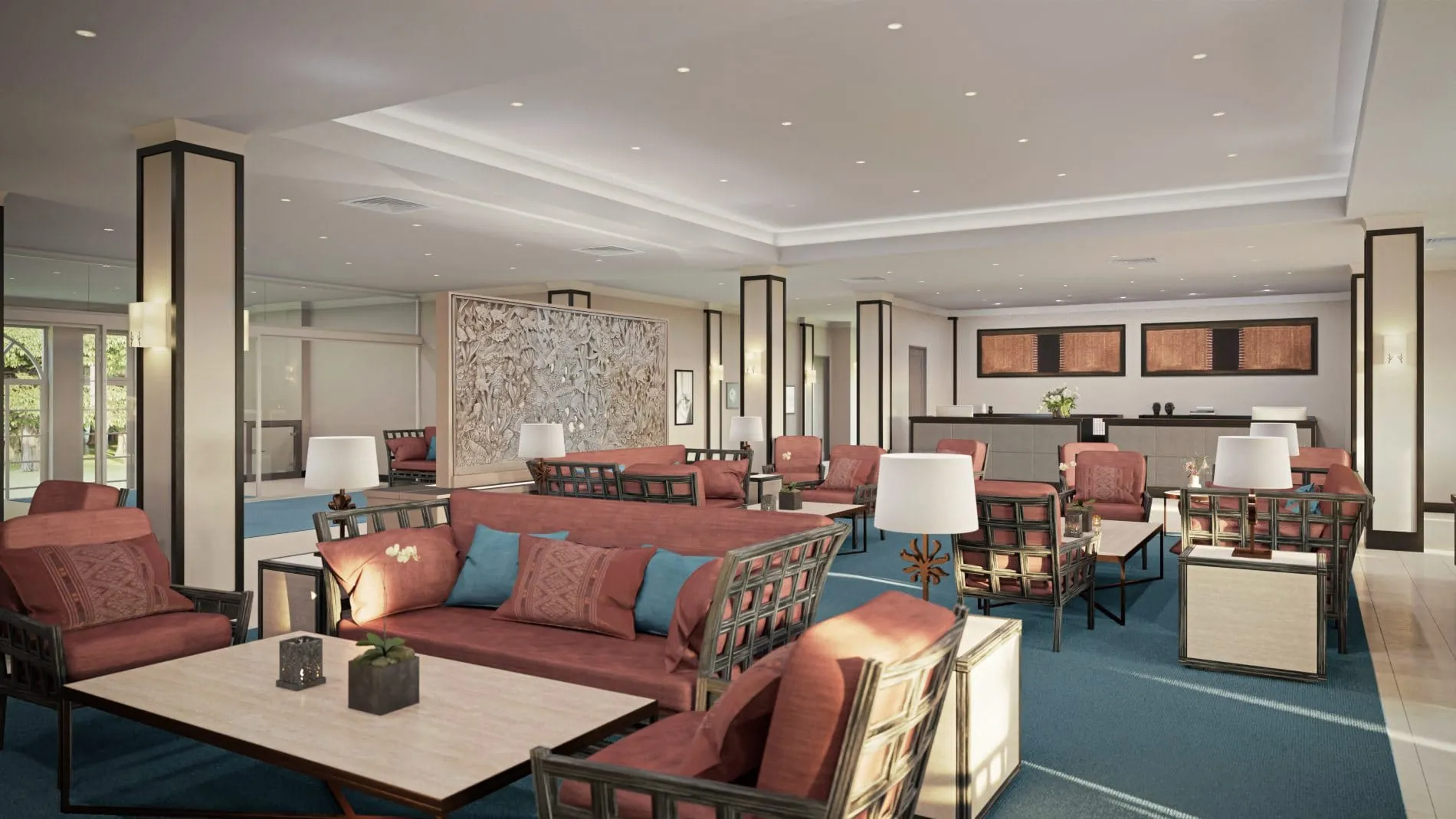 Lobby mit Blick zur Rezeption