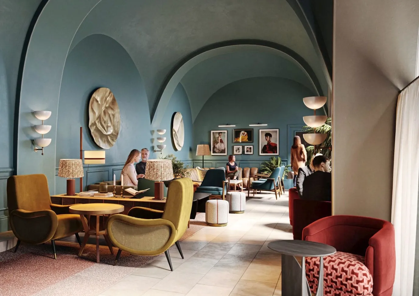 Rendering der Lounge Area des Radisson Blu Das Triest Hotel, Vienna