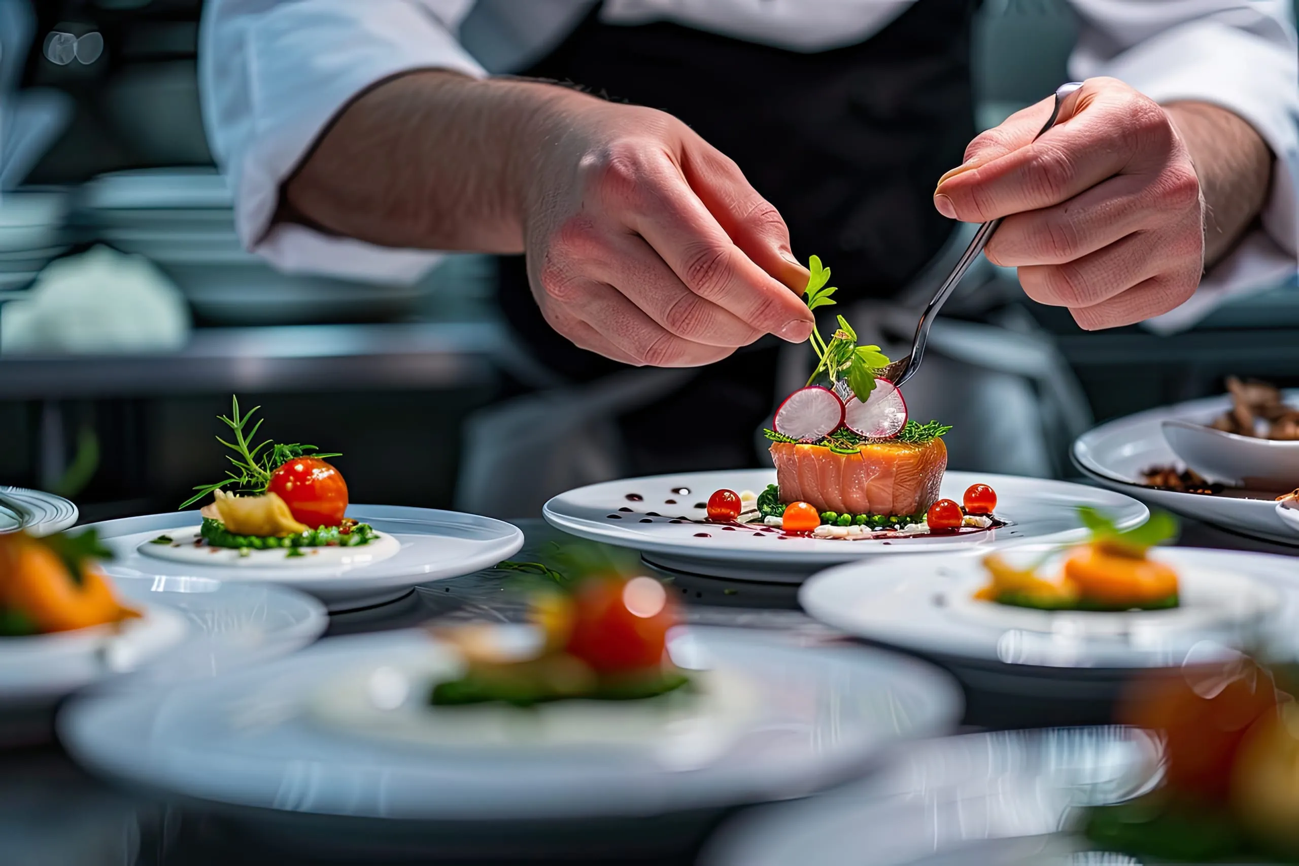 Koch bereitet ein Gericht vor, Michelin Sterne Österreich 2025