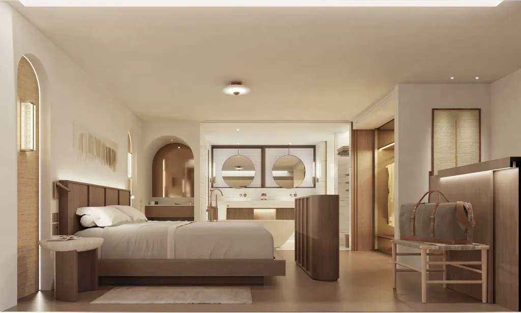 Die neuen Suiten verbinden mediterranen Minimalismus mit edlen Naturmaterialien.