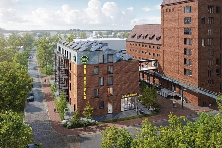 J&uuml;ngstes Projekt der B&B Hotels: In Neustadt in Holstein entsteht ein Hotel in Holzmodulbauweise.