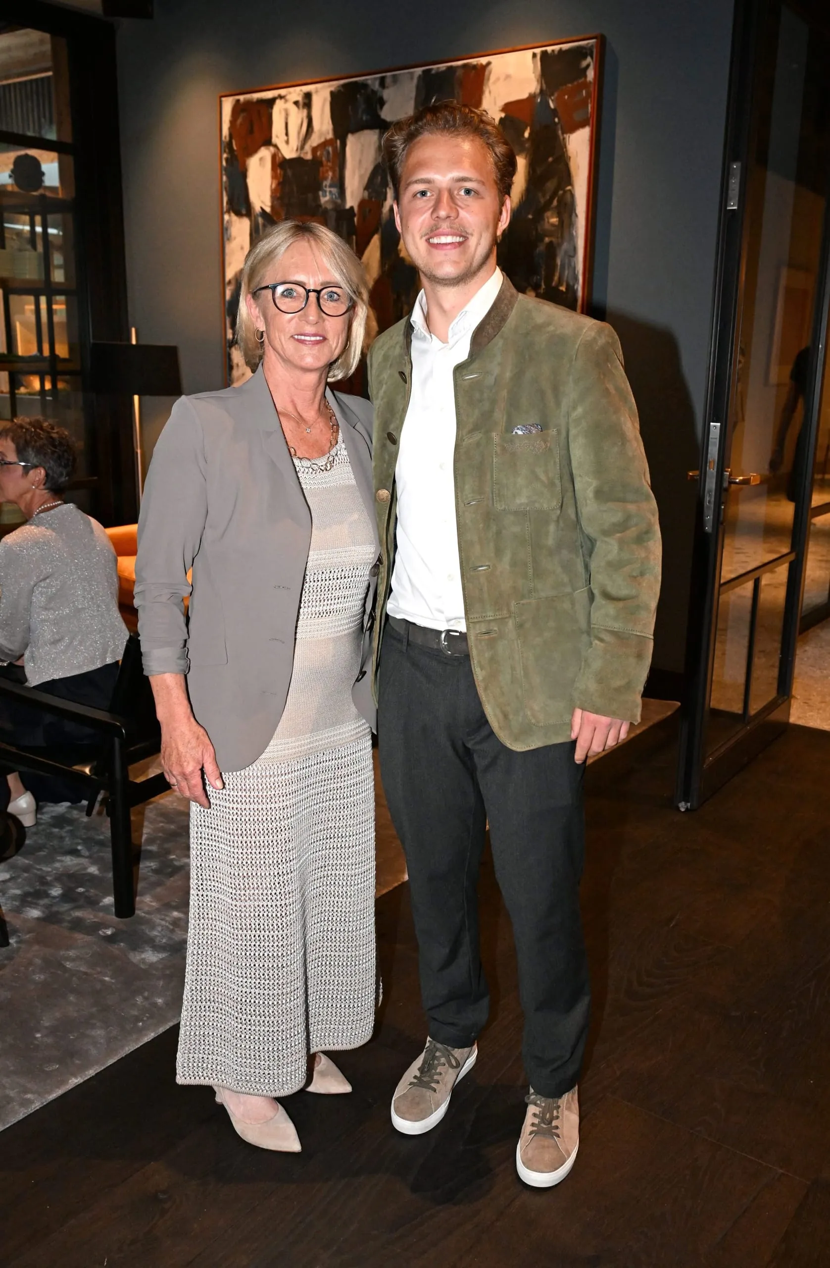 Grand Opening im Chiemgauhof: Heidi Beckenbauer mit Sohn Joel Beckenbauer.