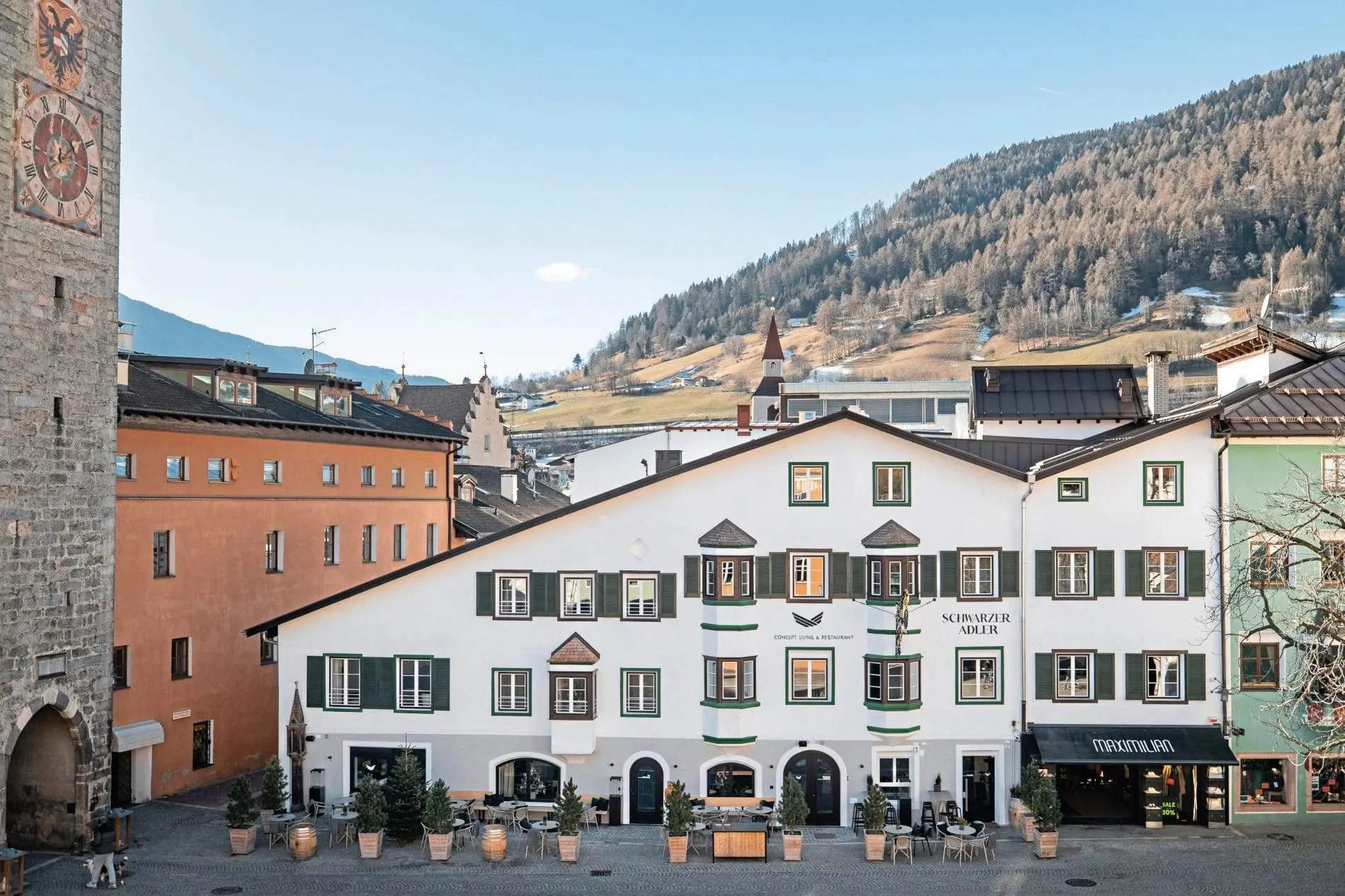Finalist in der Kategorie "Hotel-Reopening City": Das Hotel Schwarzer Adler | Concept Living in Sterzing/Südtirol.