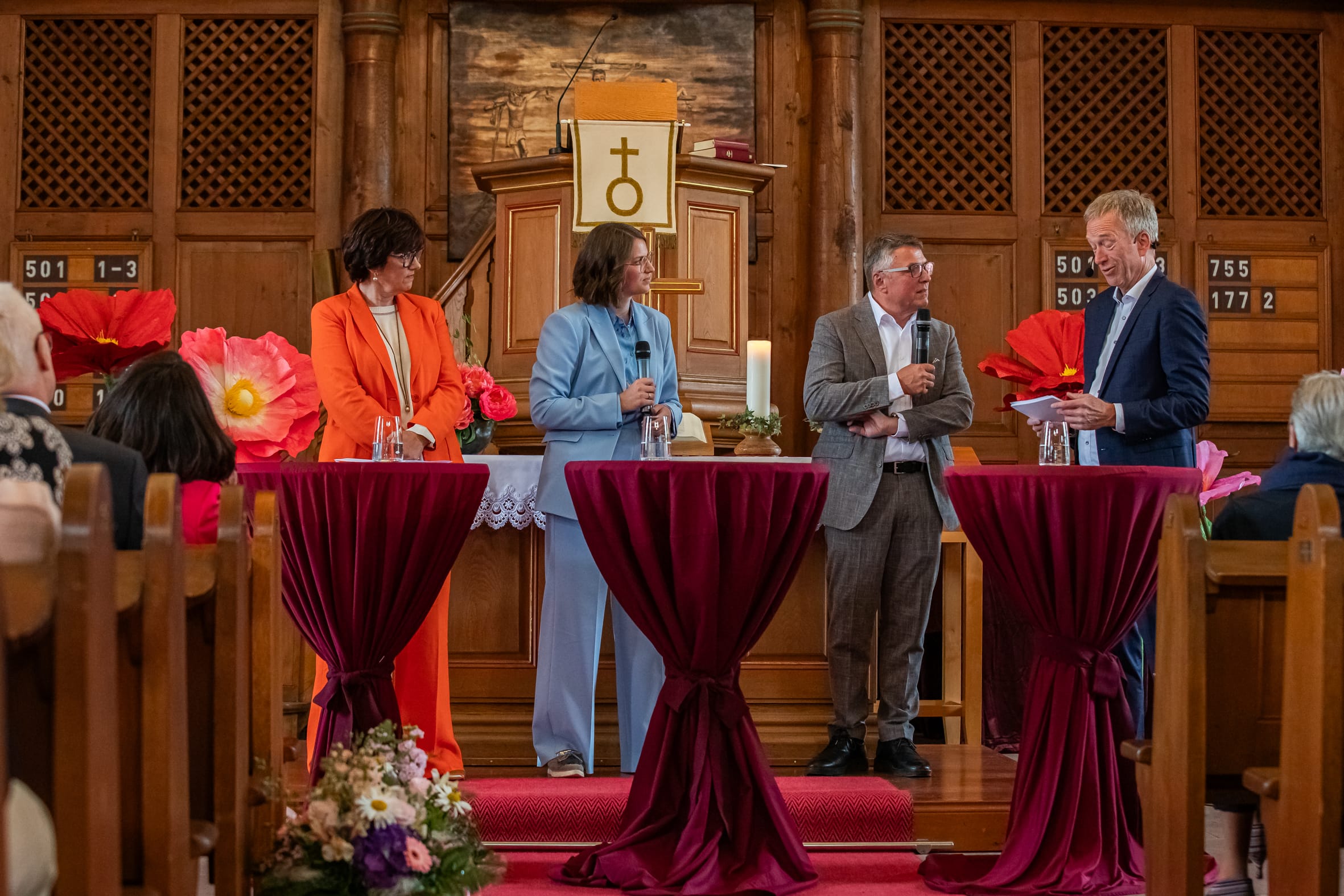 Talkrunde mit (von links) Christiane, Franziska und Edelbert Lösch.