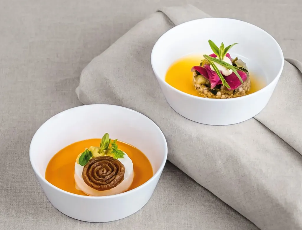 Ziegenkäseterrine mit gebeizter Forelle von Simon Tress.