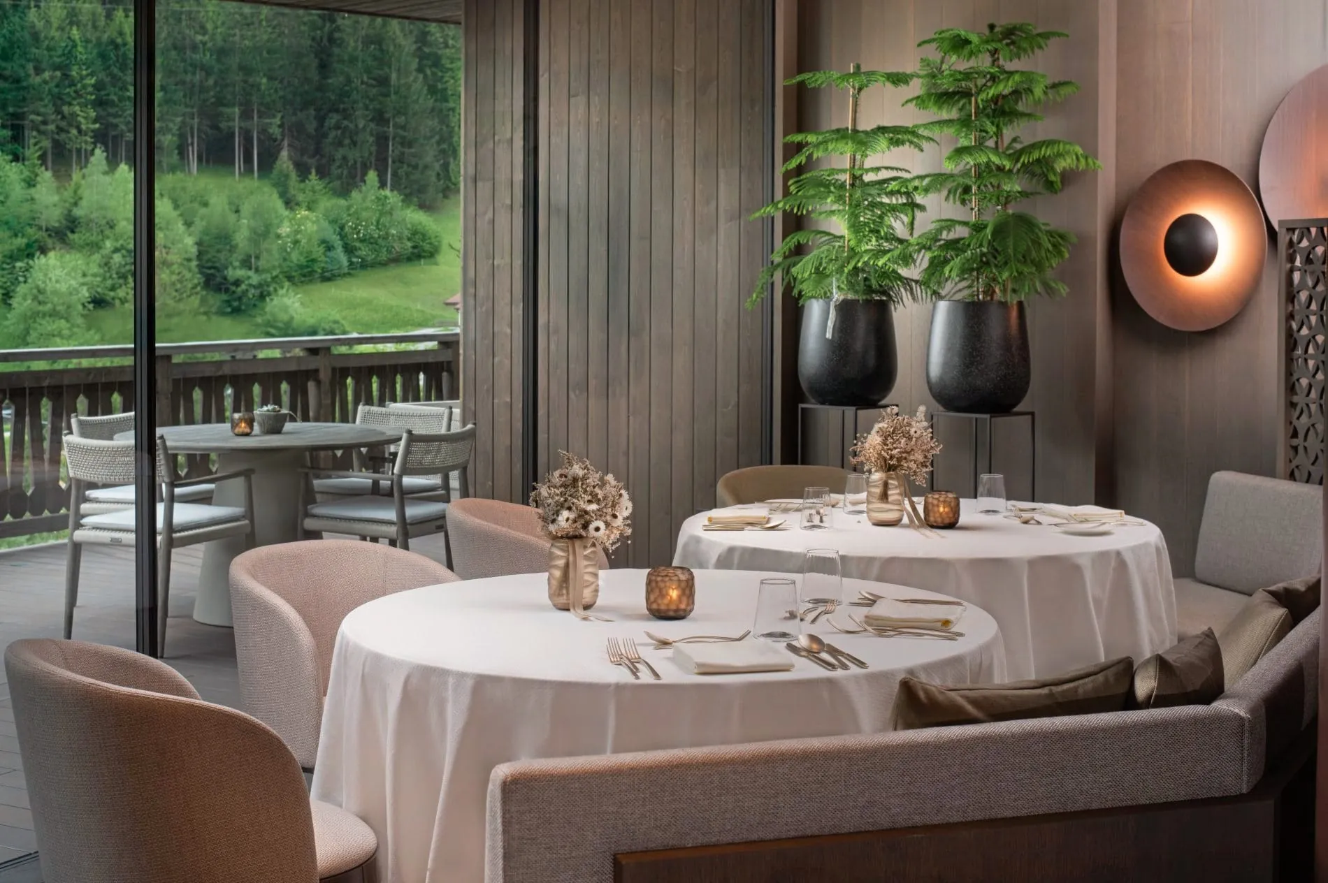 Elegant: Das Restaurant „Johanns“ der Amonti Chalets.