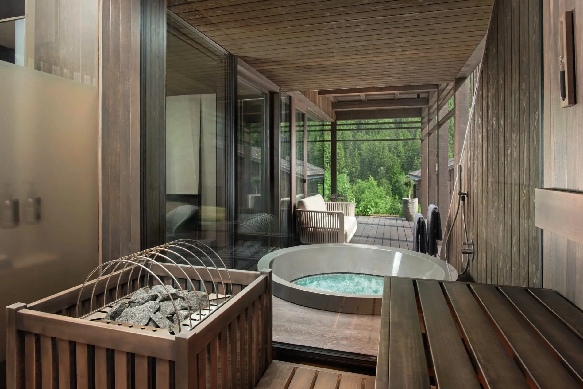 Rückzugsort: Das Spa House mit Whirlpool.