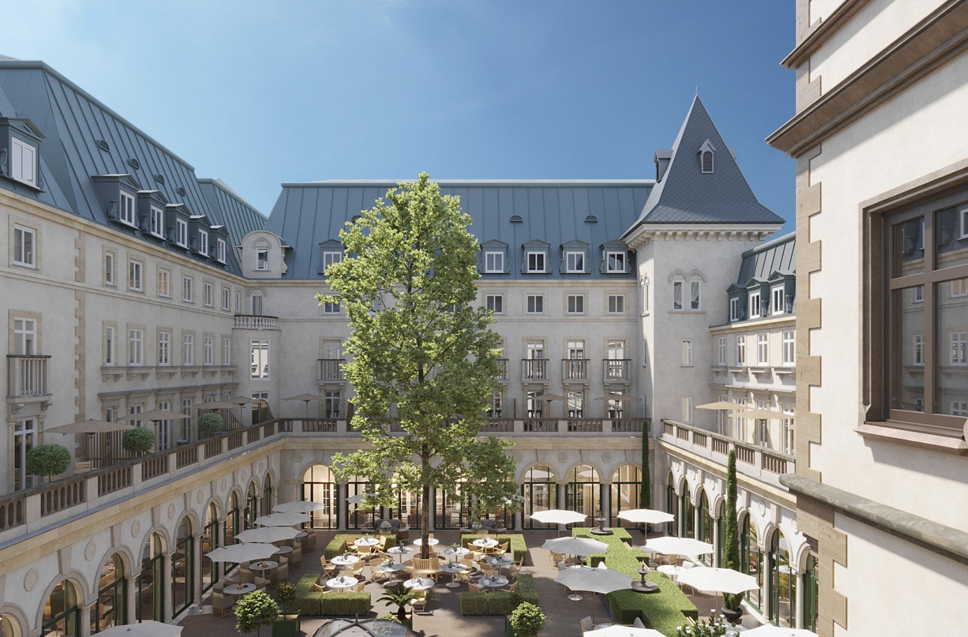 Der Innenhof von The Florentin war namensgebend für das neue Hotel der Althoff Collection.