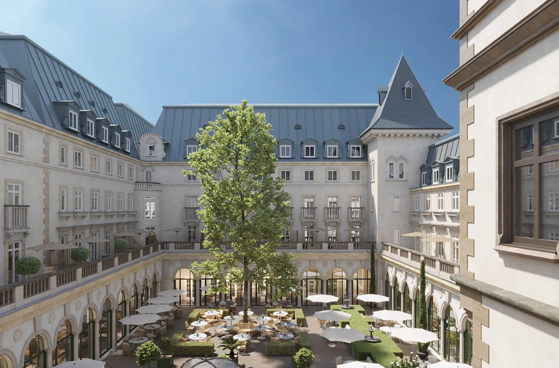 Der Innenhof von The Florentin war namensgebend für das neue Hotel der Althoff Collection.