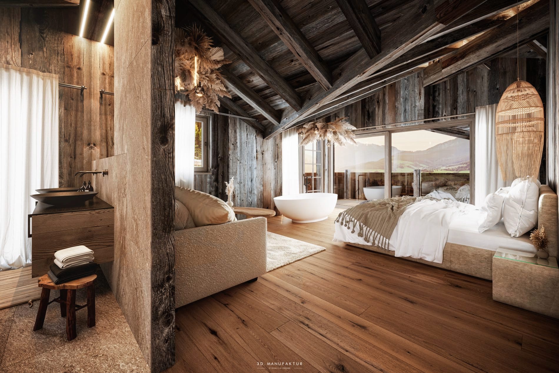 Unter den neuen Zimmer ist die Himmelnah Sky Suite.