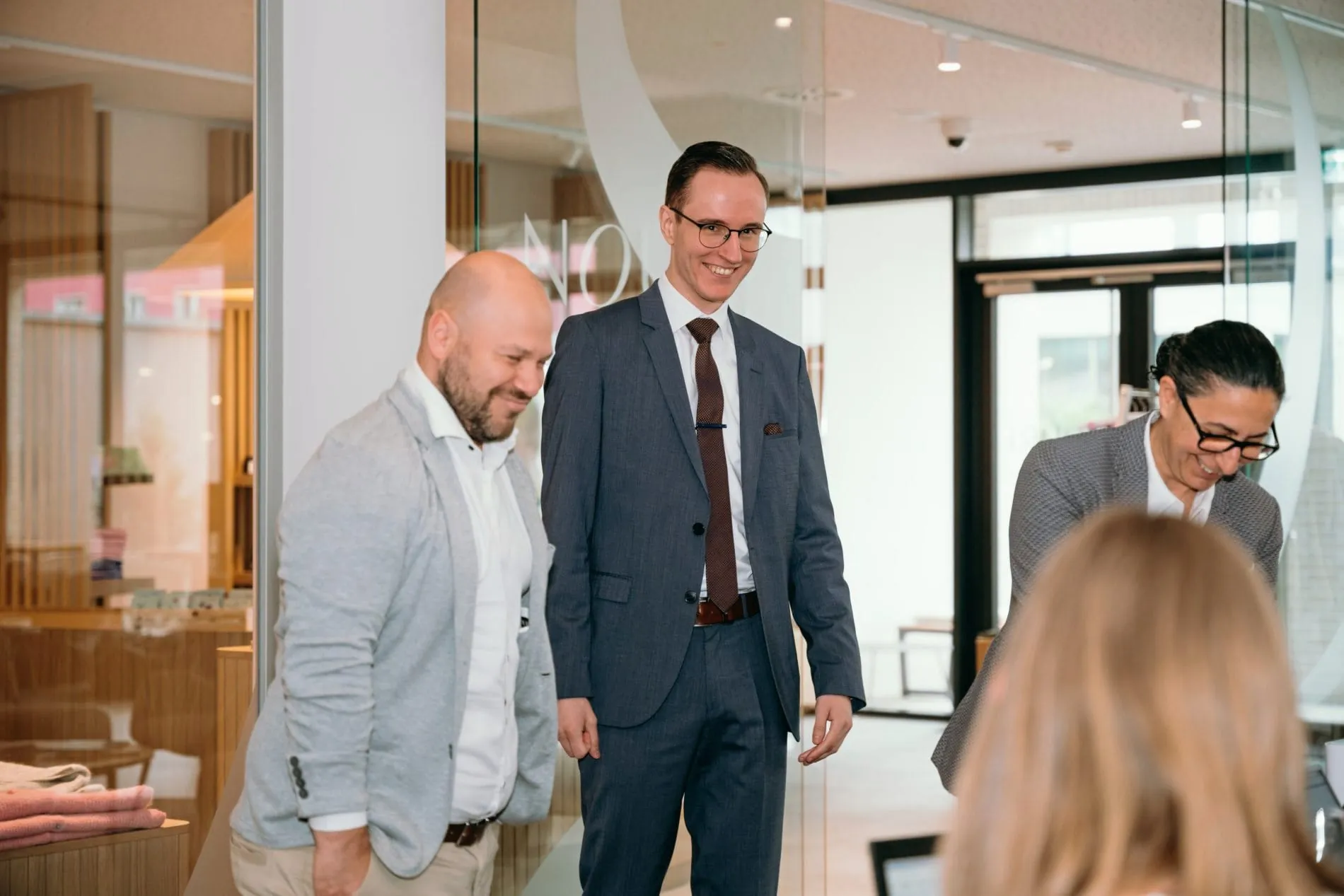 Empfang und Get-together in der Lobby des Nouri Hotels in Bad Krozingen.