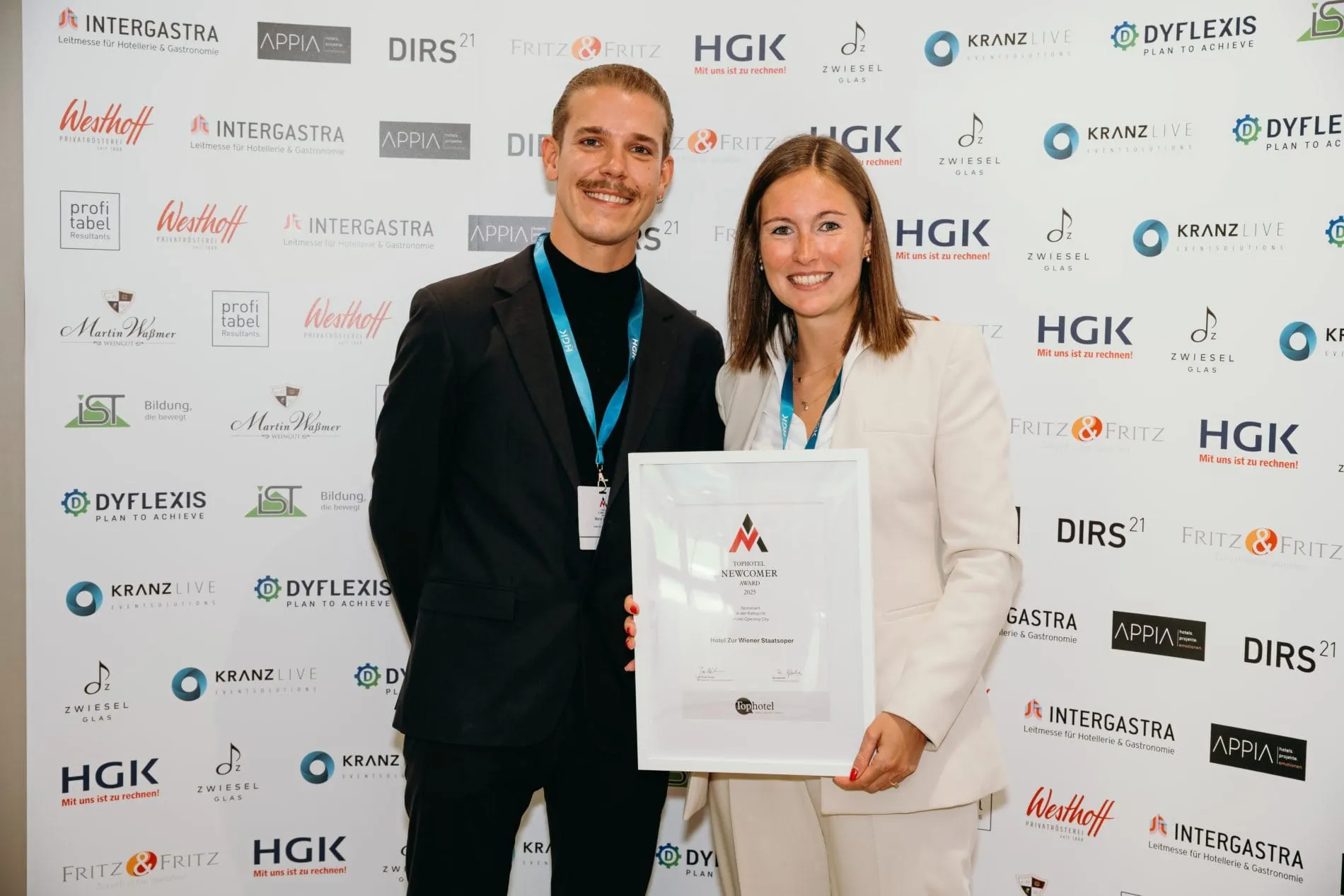 Nominierte in der Kategorie "Hotel-Opening City": Mario Sallinger und Victoria Klinkhammer vom Hotel Zur Wiener Staatsoper.