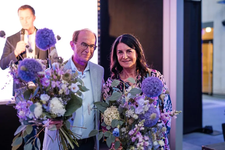 Belvita-Gr&uuml;ndungsmitglieder Werner Frick und Marlene Dorfer Waldner bei der Feier zum 30-j&auml;hrigen Bestehen.