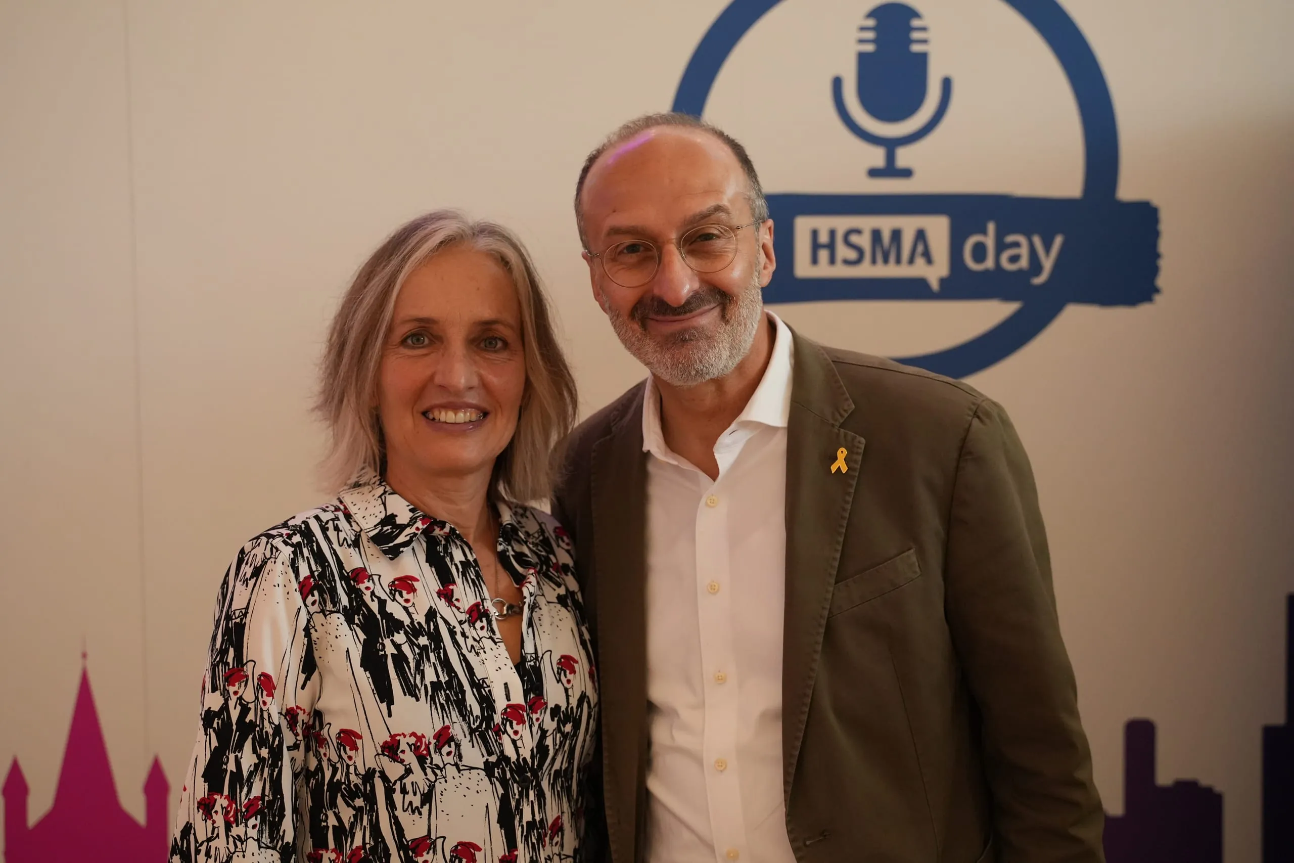 HSMA Day 2025: Triathletin Natascha Badmann mit HSMA-Präsident Zeèv Rosenberg.