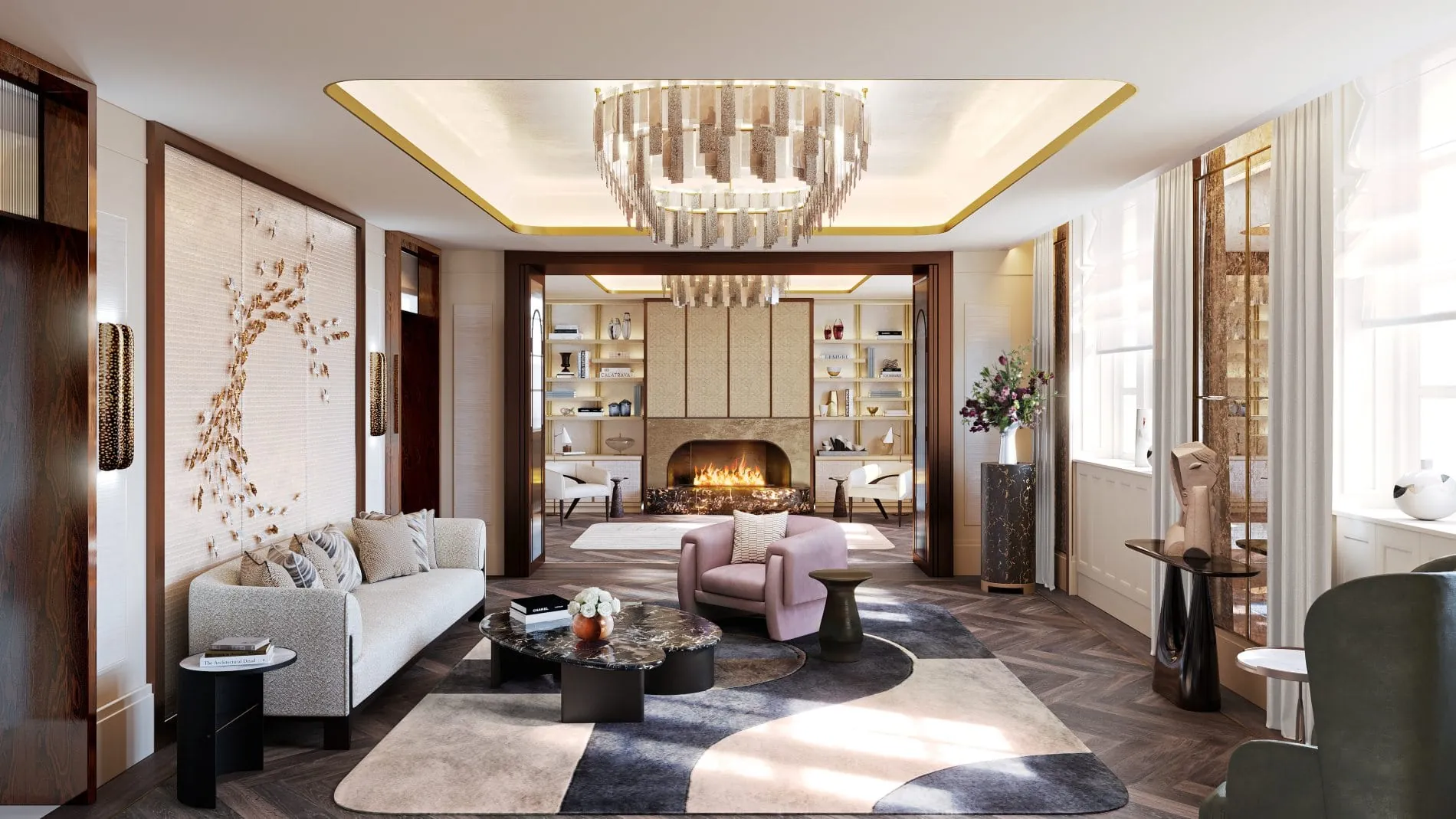 Das Interior zeichnet sich durch klare Linien und sanfte Farben aus.