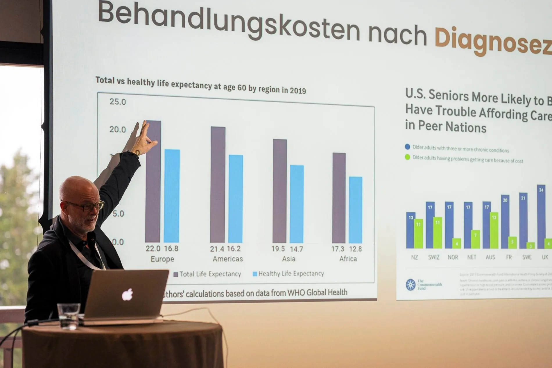Impressionen vom SpaCamp 2025: Spa-Experte Sven Huckenbeck hinterfragte, ob die Wellnesshotellerie bei der Entlastung der Gesundheitssysteme eine Rolle spielen kann.