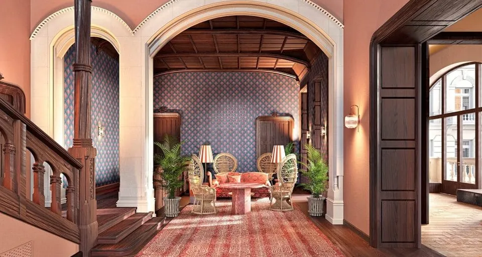 Die Eingangshalle der Villa im The Florentin, gestaltet von Atelier Zürich.