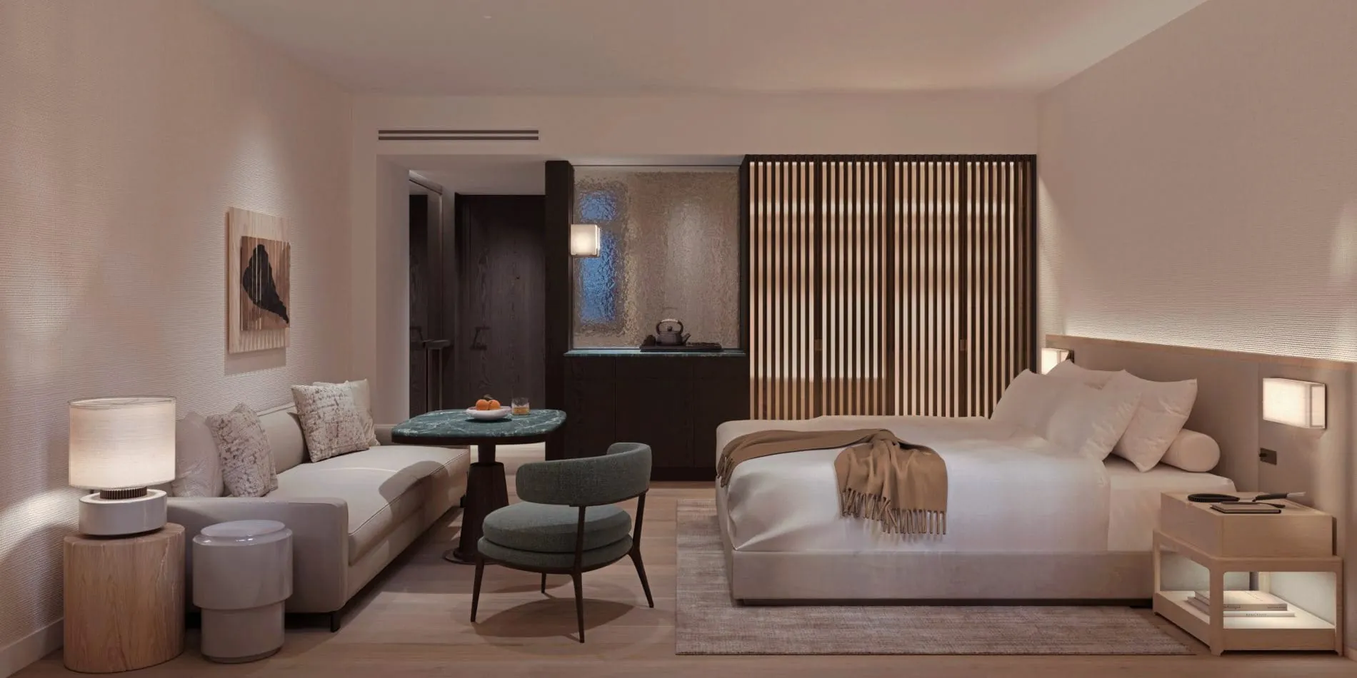 Unscripted Design war für das Design der Zimmer zuständig.