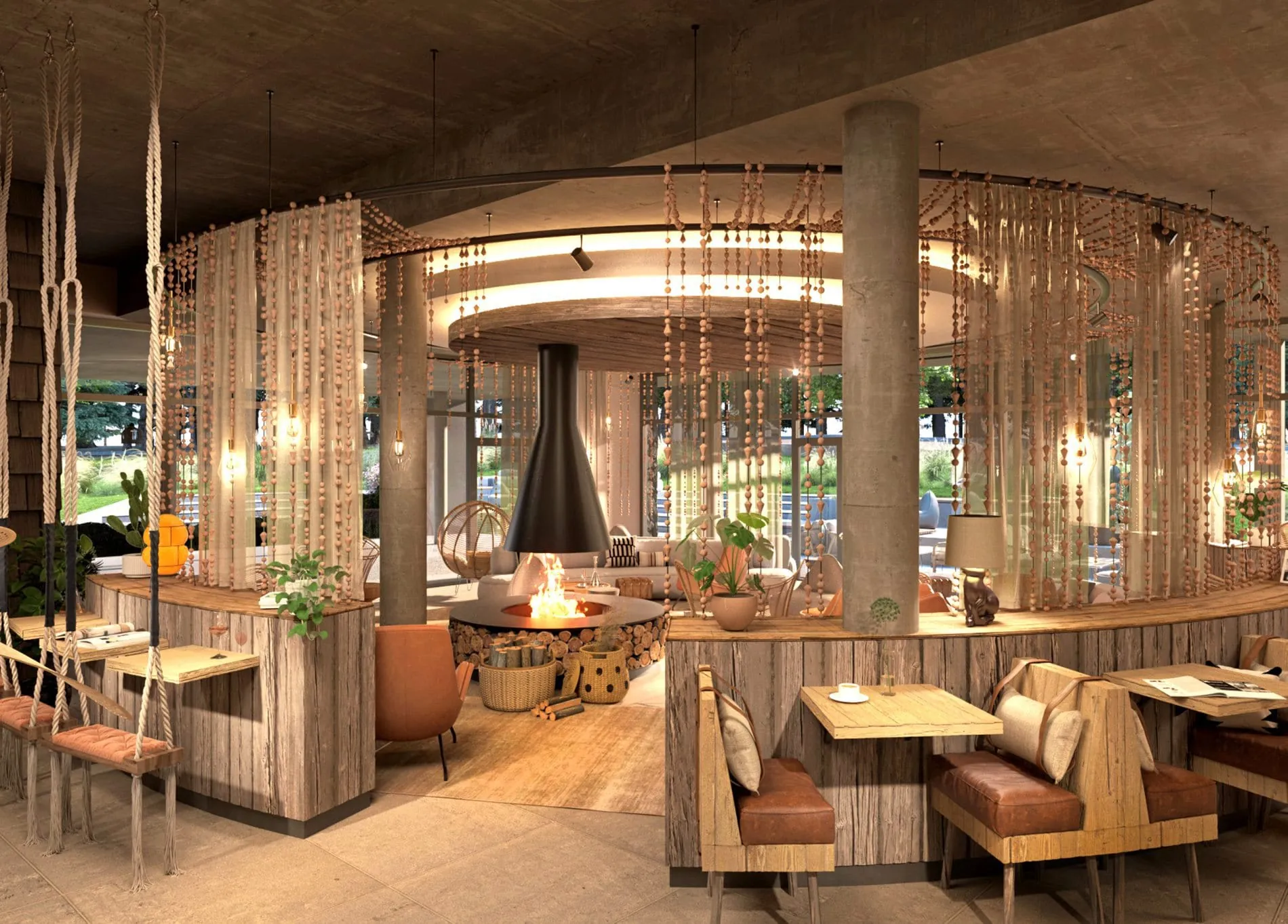 Cozy: Die geplante Kaminlounge in der Schutzhütte.