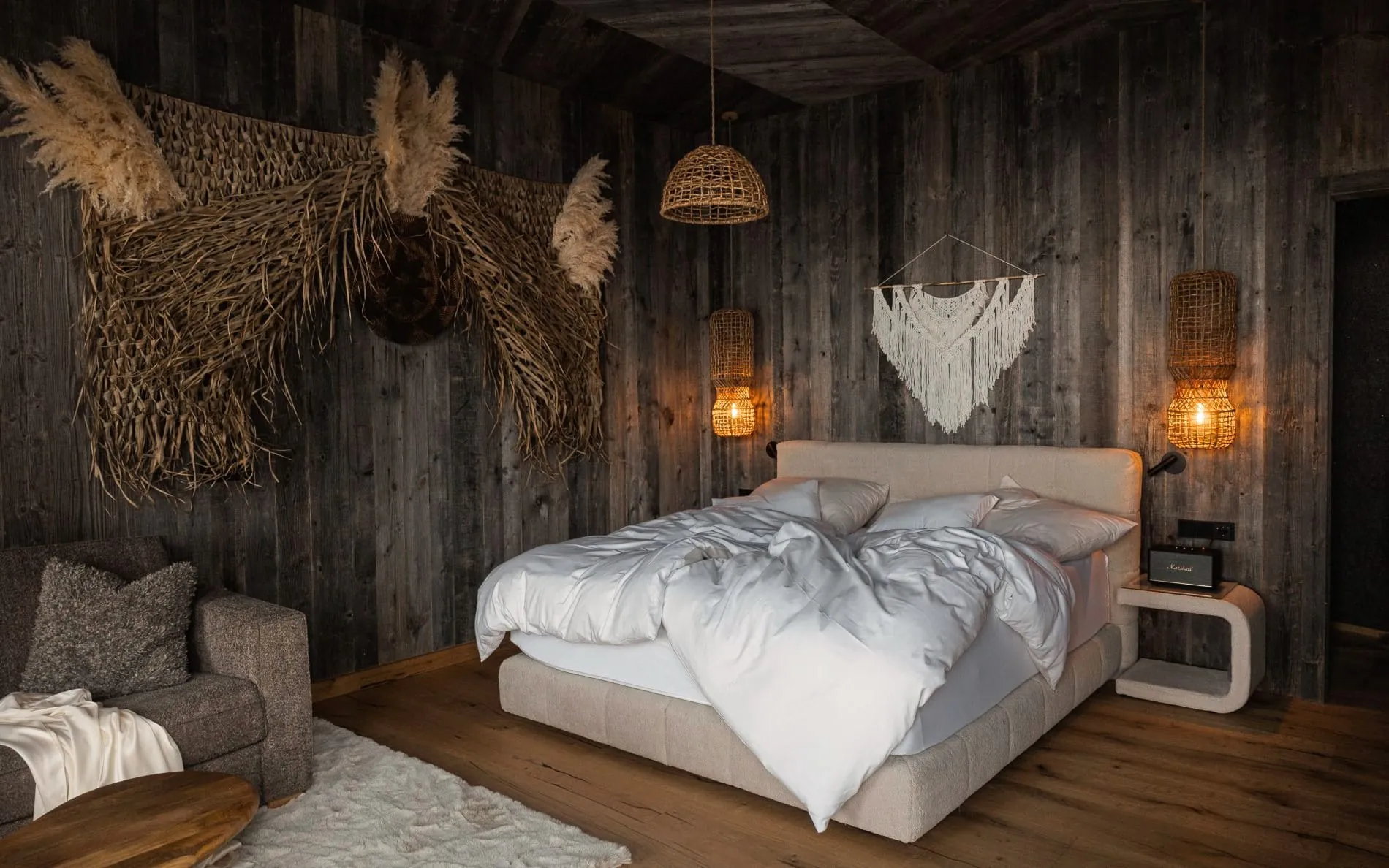 Cozy: Der Schalfbereich in der "Gartengeflüster" Suite.