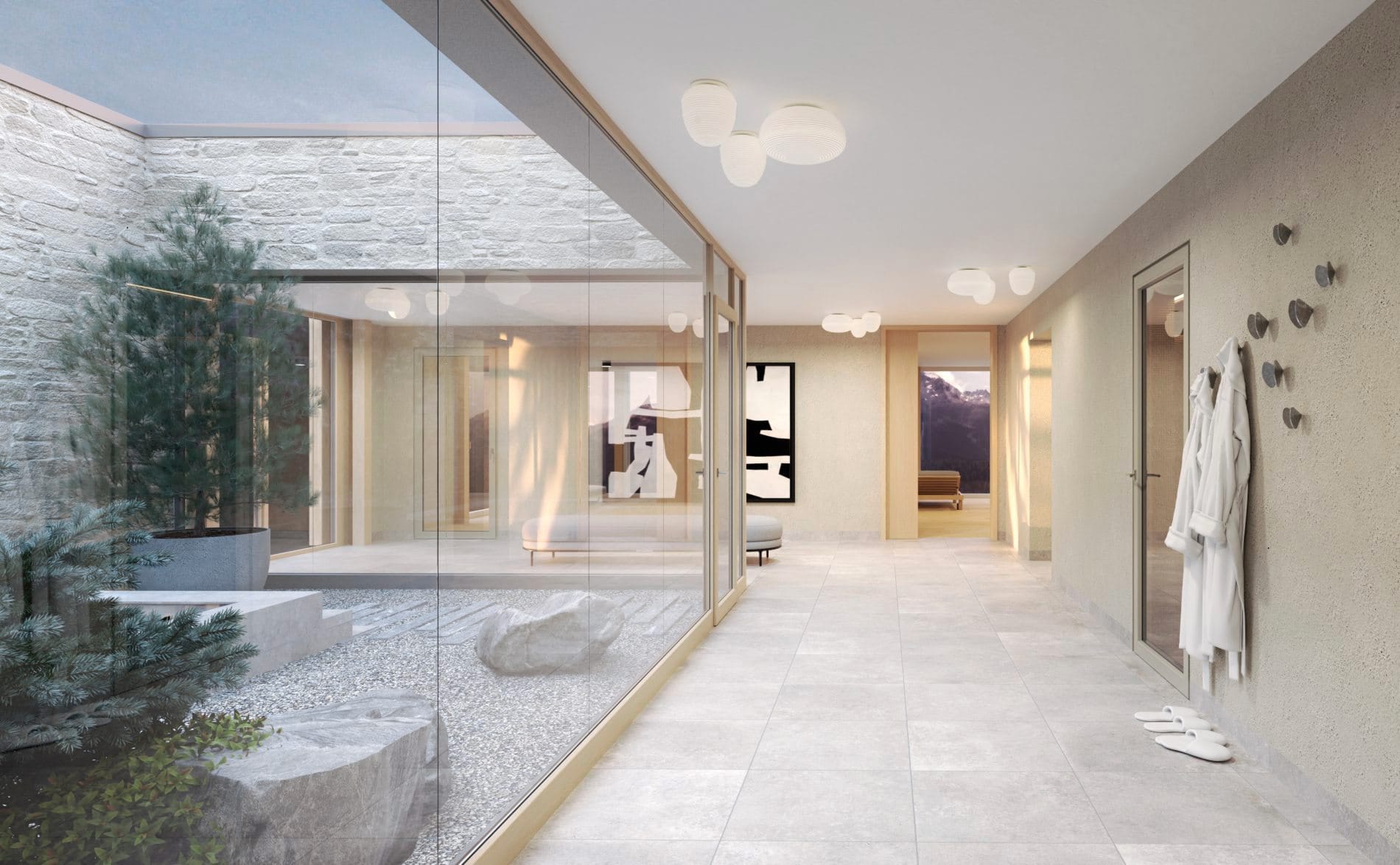 Der Spa zeigt sich in hellen, freundlichen Tönen.