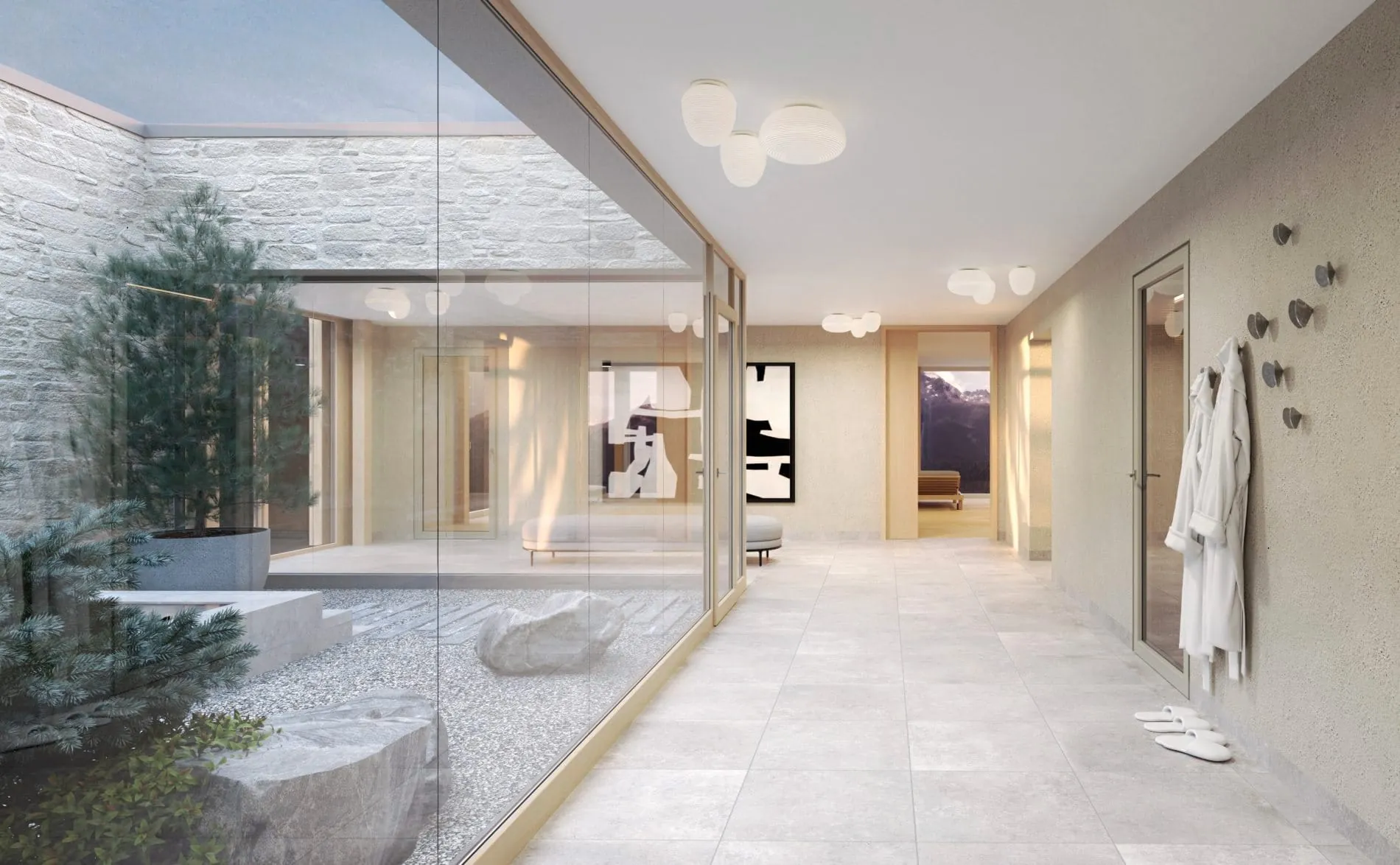 Der Spa zeigt sich in hellen, freundlichen Tönen.