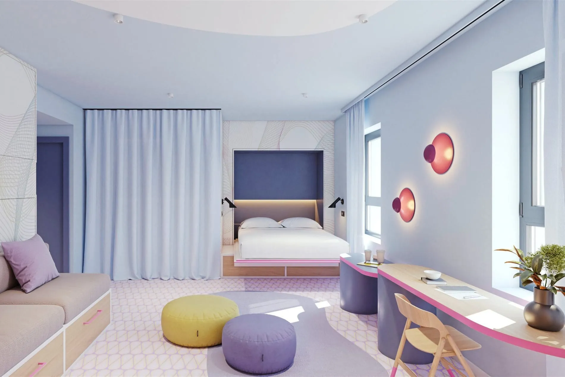Buntes Design: Das neue Hotel in Herbolzheim soll 134 Zimmer umfassen.