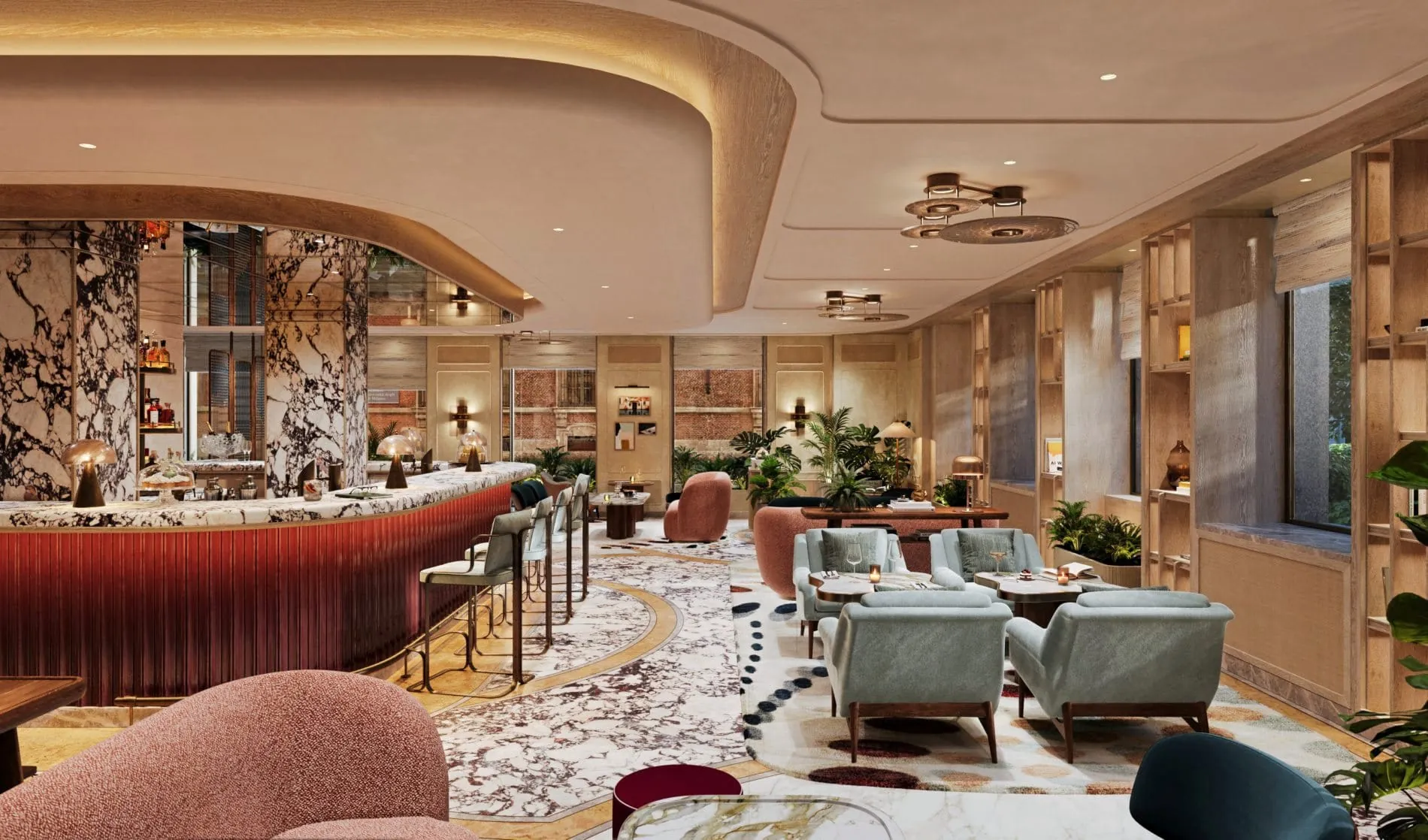 Blick in das Restaurant im Six Senses Milan.