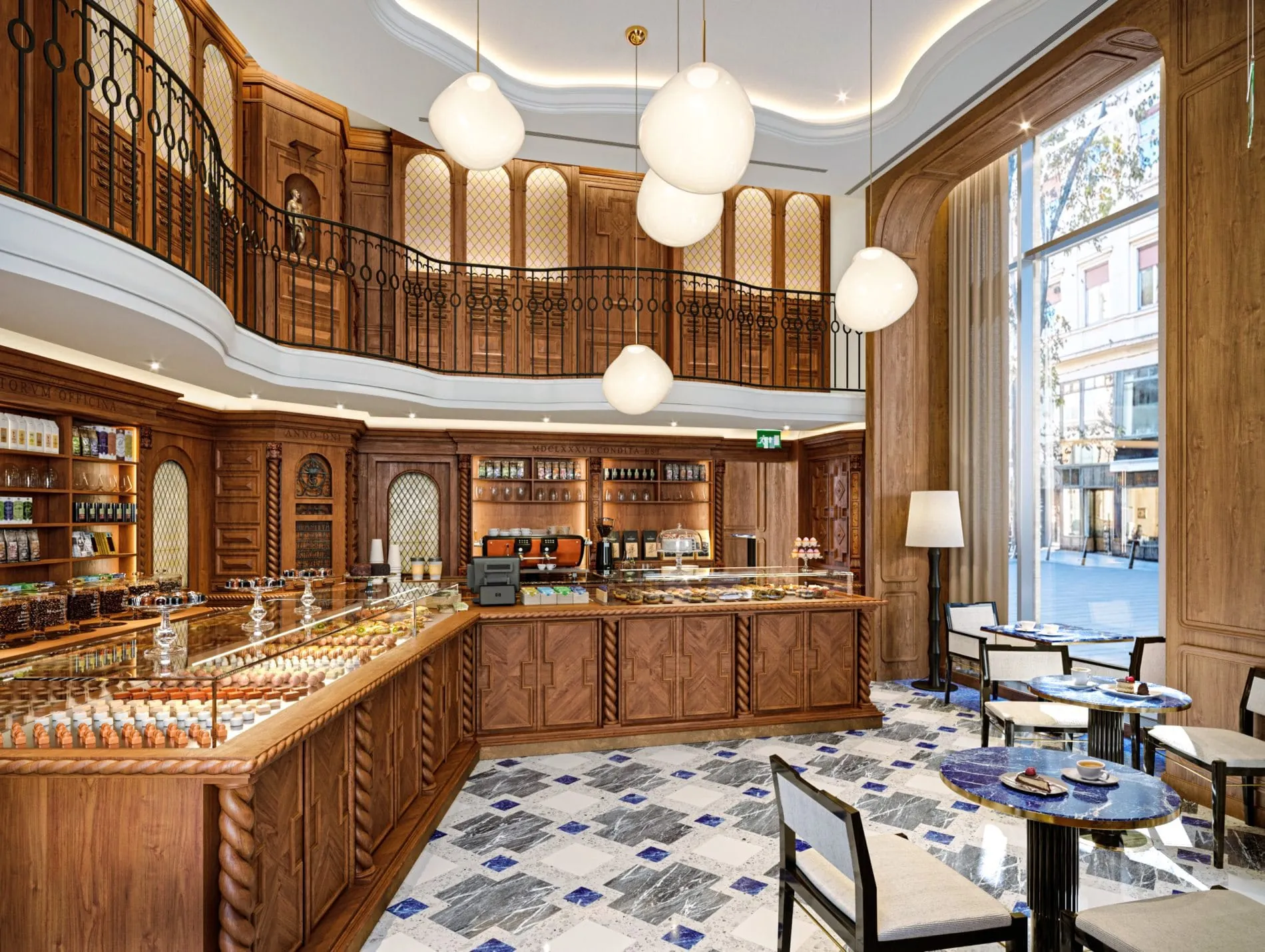 Ein Highlight des The St. Regis Budapest: Eine hauseigene Patisserie, in der restauriertes, jahrhundertealtes Mobiliar die Gäste in eine längst vergangene Ära entführt.