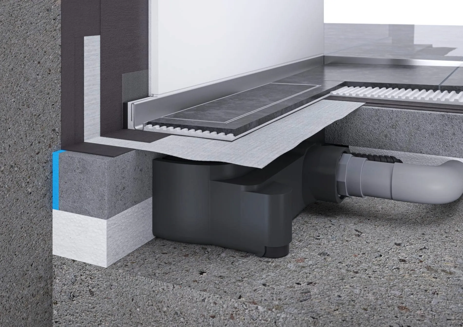 Für den Neubau: Das System „Universal“ von Bette umfasst einen Rahmen mit schallentkoppelten Füßen. Das trennt die Duschfläche akustisch vom Untergrund.