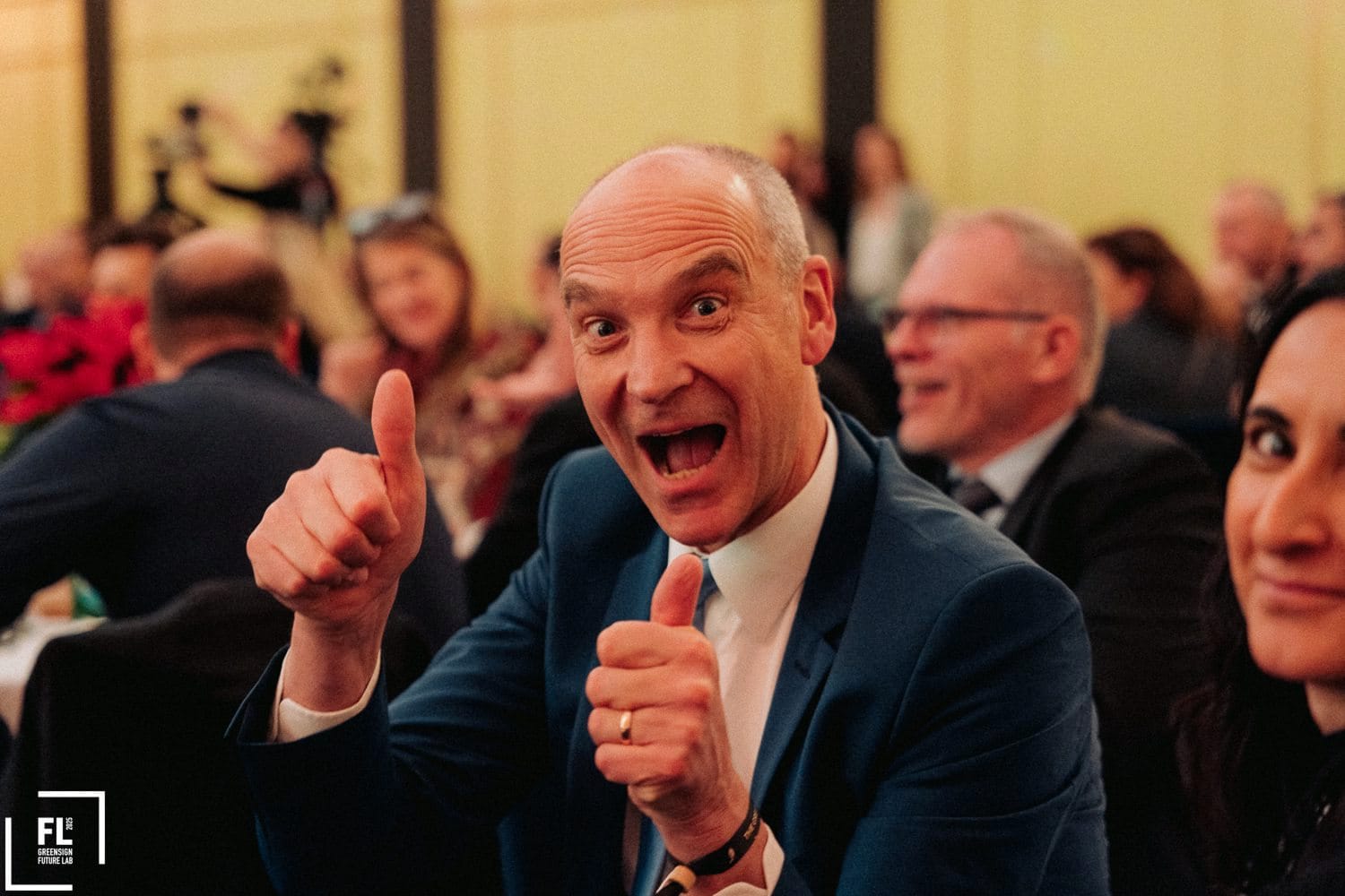 Gala-Abend Green Monarch Award: Christian Helferich vom Hotel-Restaurant Anne-Sophie hat sichtlich Spaß.