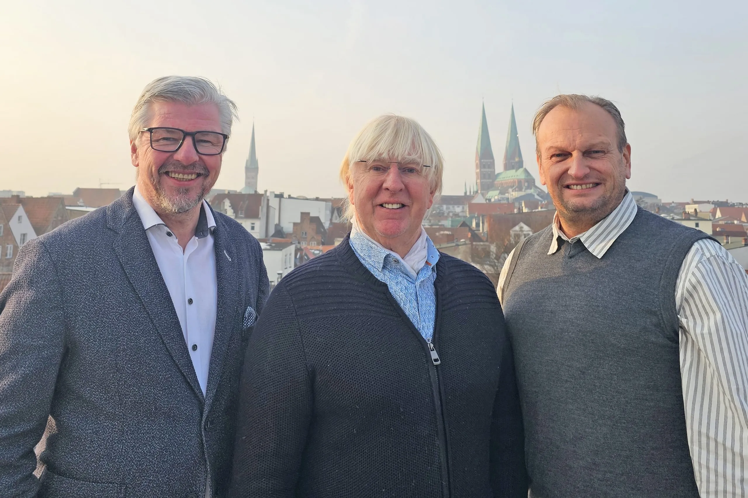 Sie engagierten sich viele Jahre für den Dehoga Lübeck: (von links) Frank Denker, Dietmar Baum und Christian Schmidt.