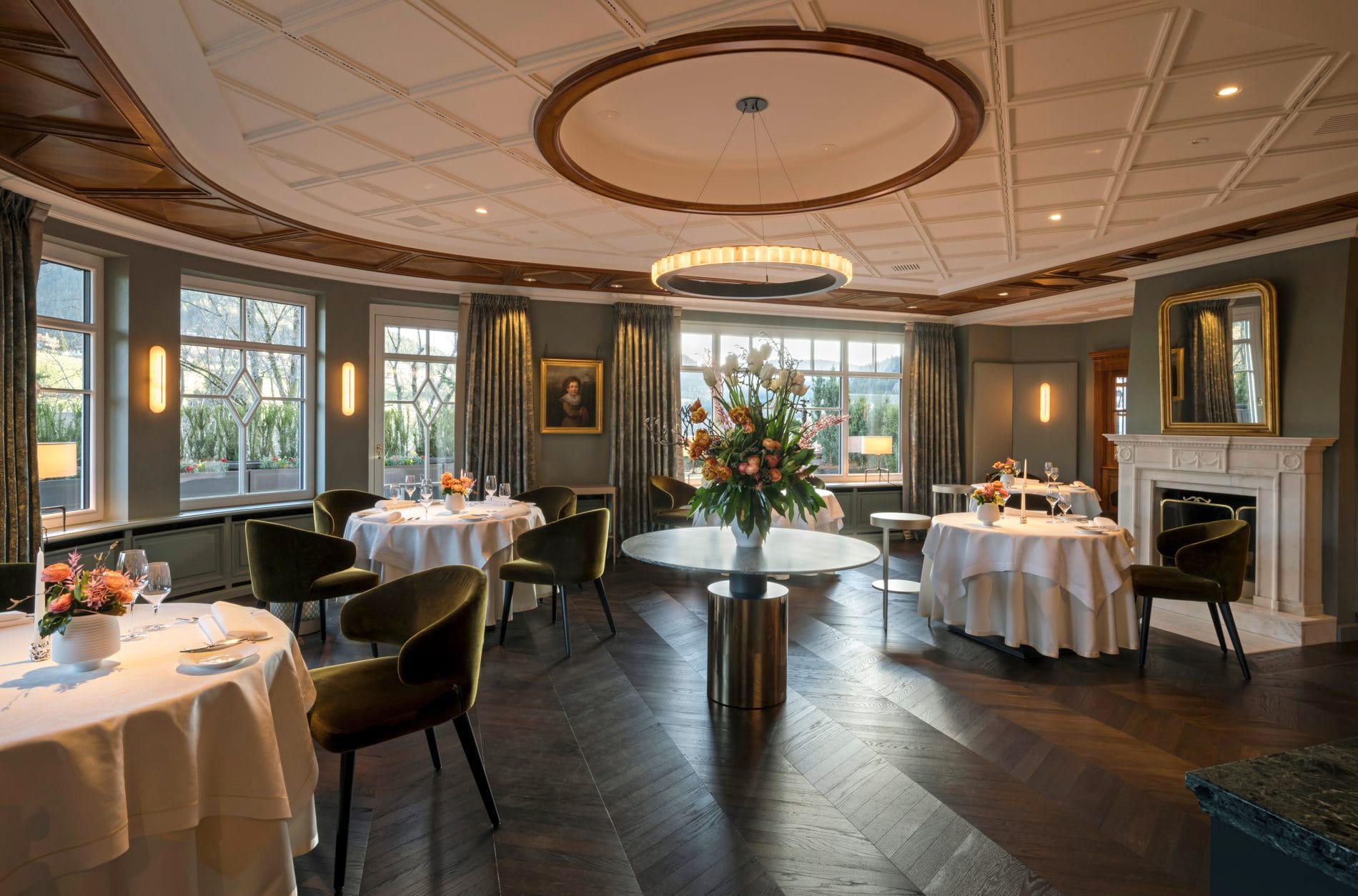 Das Gourmetrestaurant Bareiss, ausgezeichnet mit drei Michelin-Sternen.