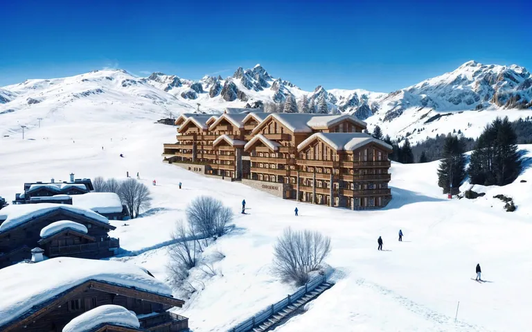 Das geplante One & Only Courchevel soll direkten Ski-in/Ski-out-Zugang zu Les Trois Vall&eacute;es bieten und neben Hotelzimmern auch exklusive Privatresidenzen umfassen.
