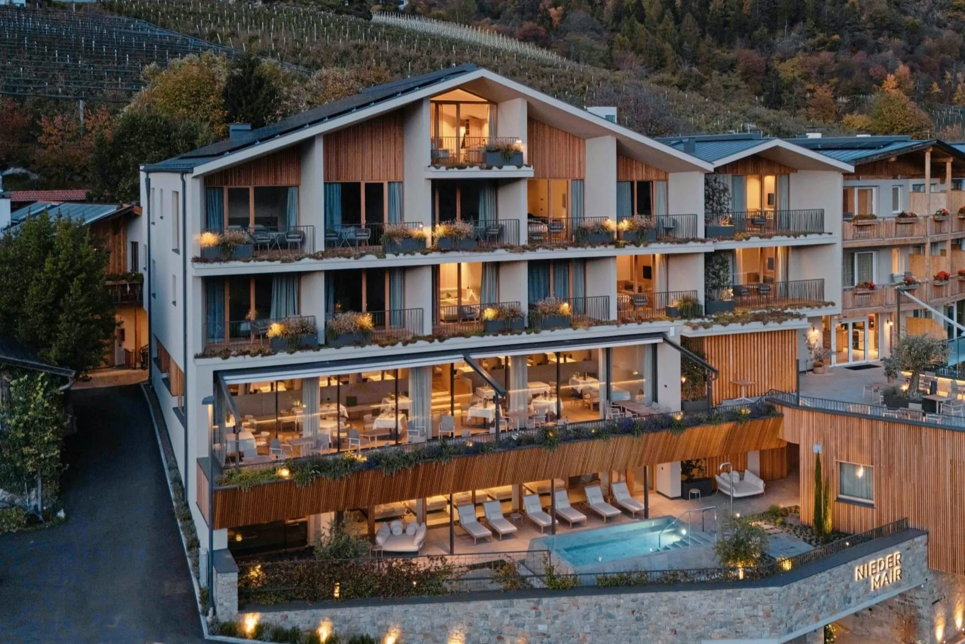 Nominiert in der Kategorie "Hotel-Reopening": Das Niedermair Nature Retreat in Partschins.