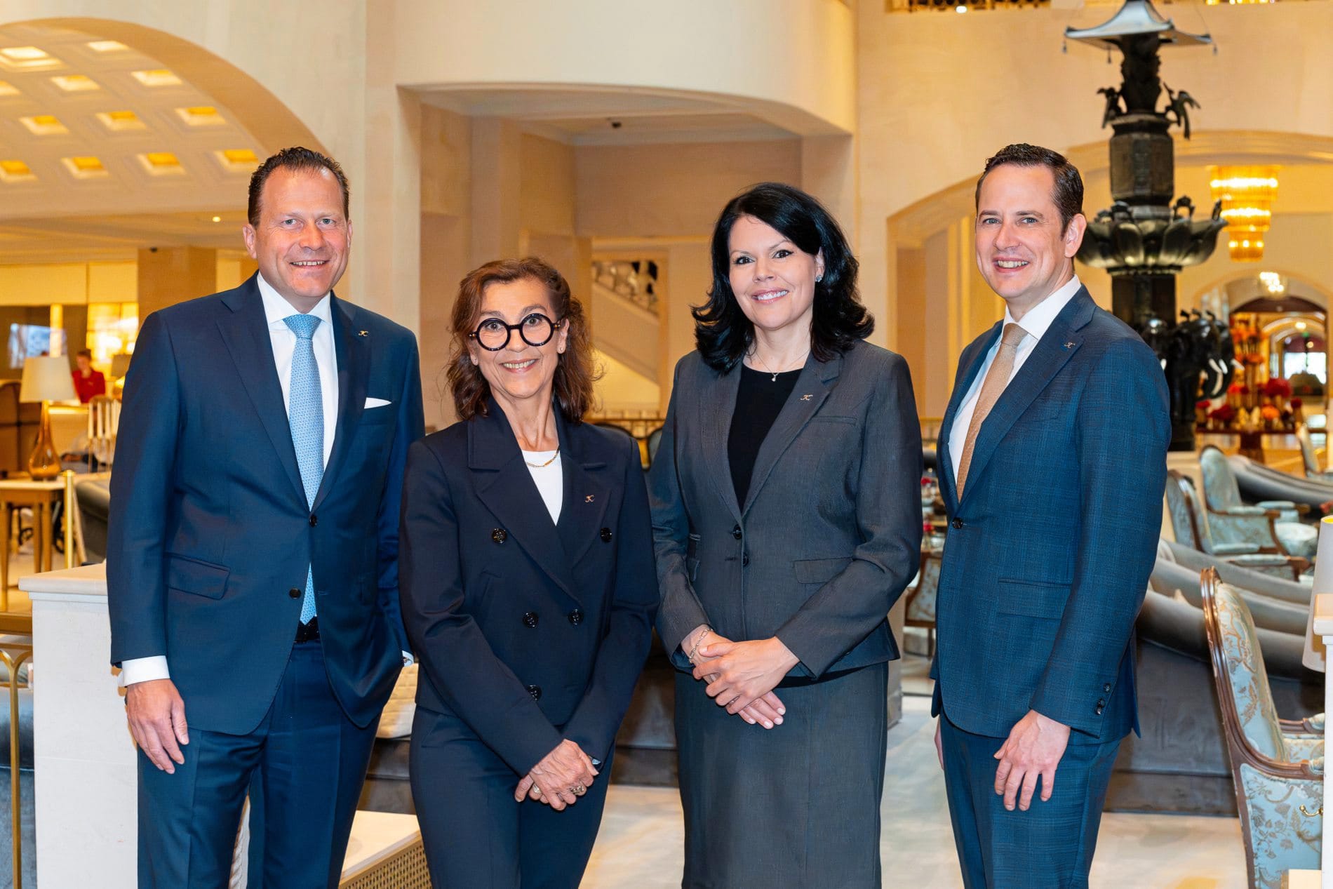 Adlon-Führungsteam: (von links) Managing Director Christian Hirt mit Marie-Pierre Girardot, Vanessa Siemens und Sebastian Gassen.