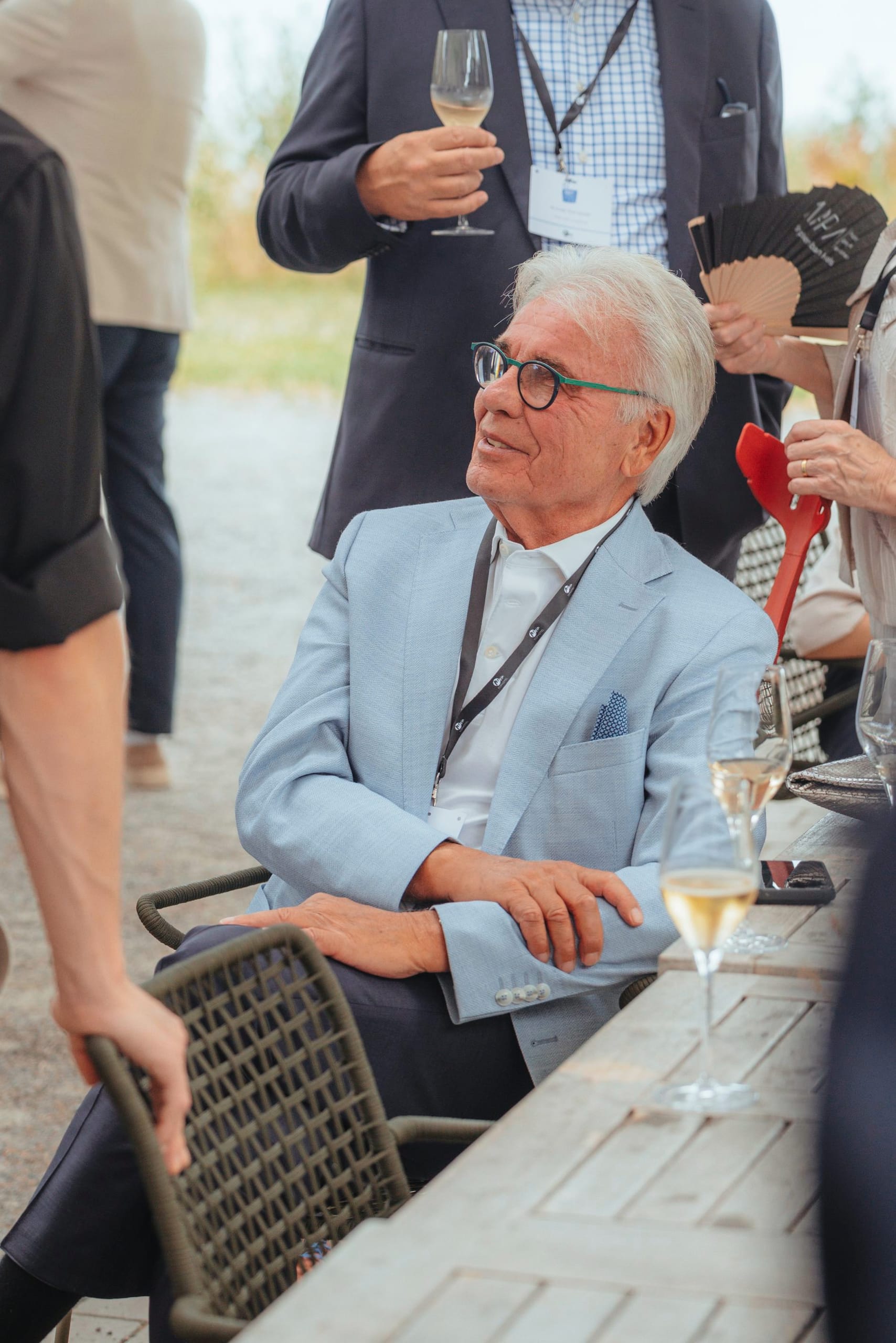 Feierlicher Empfang beim Grand Prix der Tagungshotellerie auf der Restaurantterrasse des Seegut Zeppelin in Friedrichshafen.