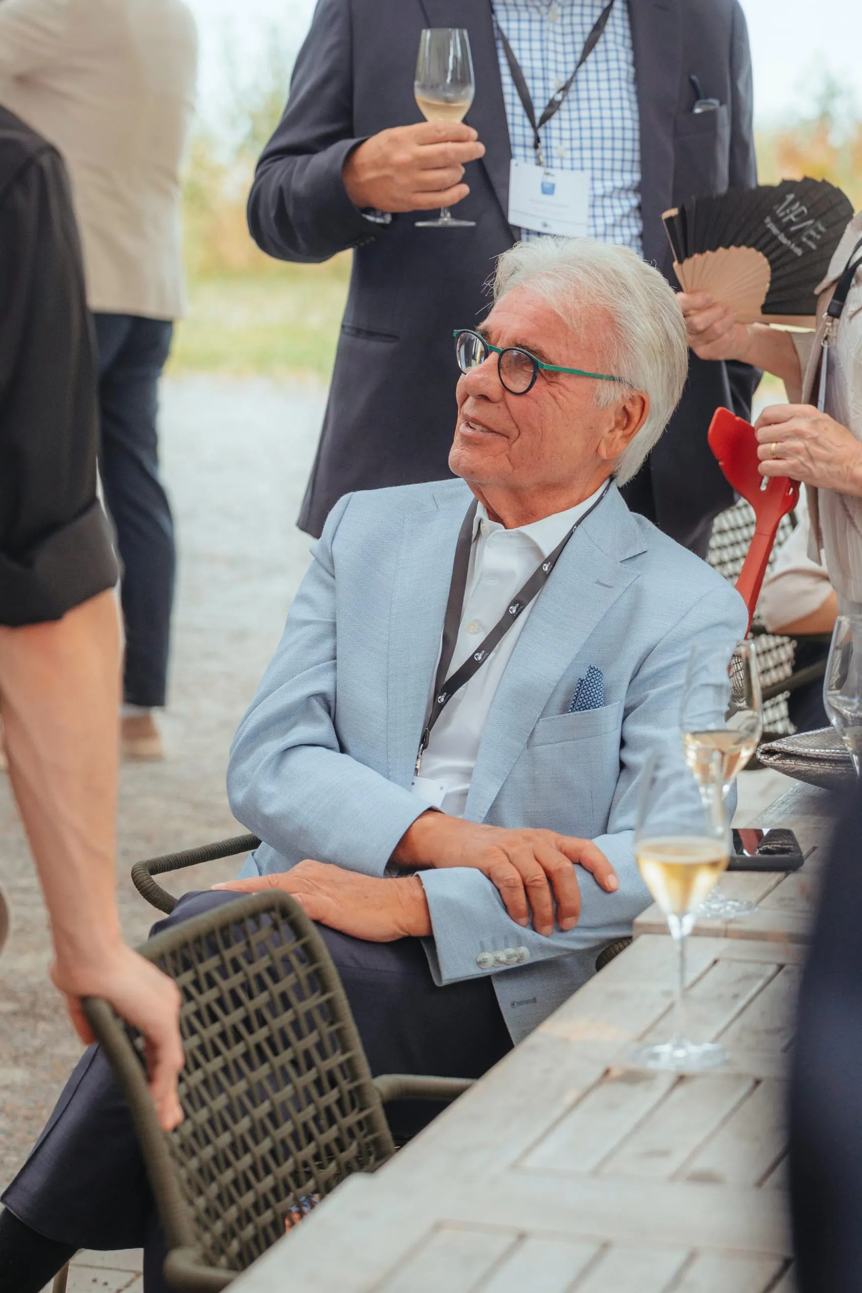Feierlicher Empfang beim Grand Prix der Tagungshotellerie auf der Restaurantterrasse des Seegut Zeppelin in Friedrichshafen.
