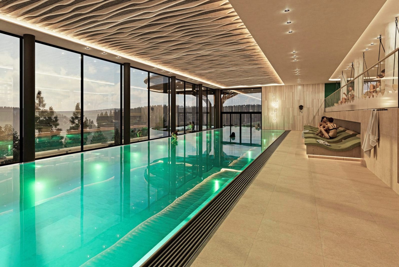 Der Spa-Bereich wird unter anderem um einen 20-Meter-langen Panorama-Innenpool erweitert.
