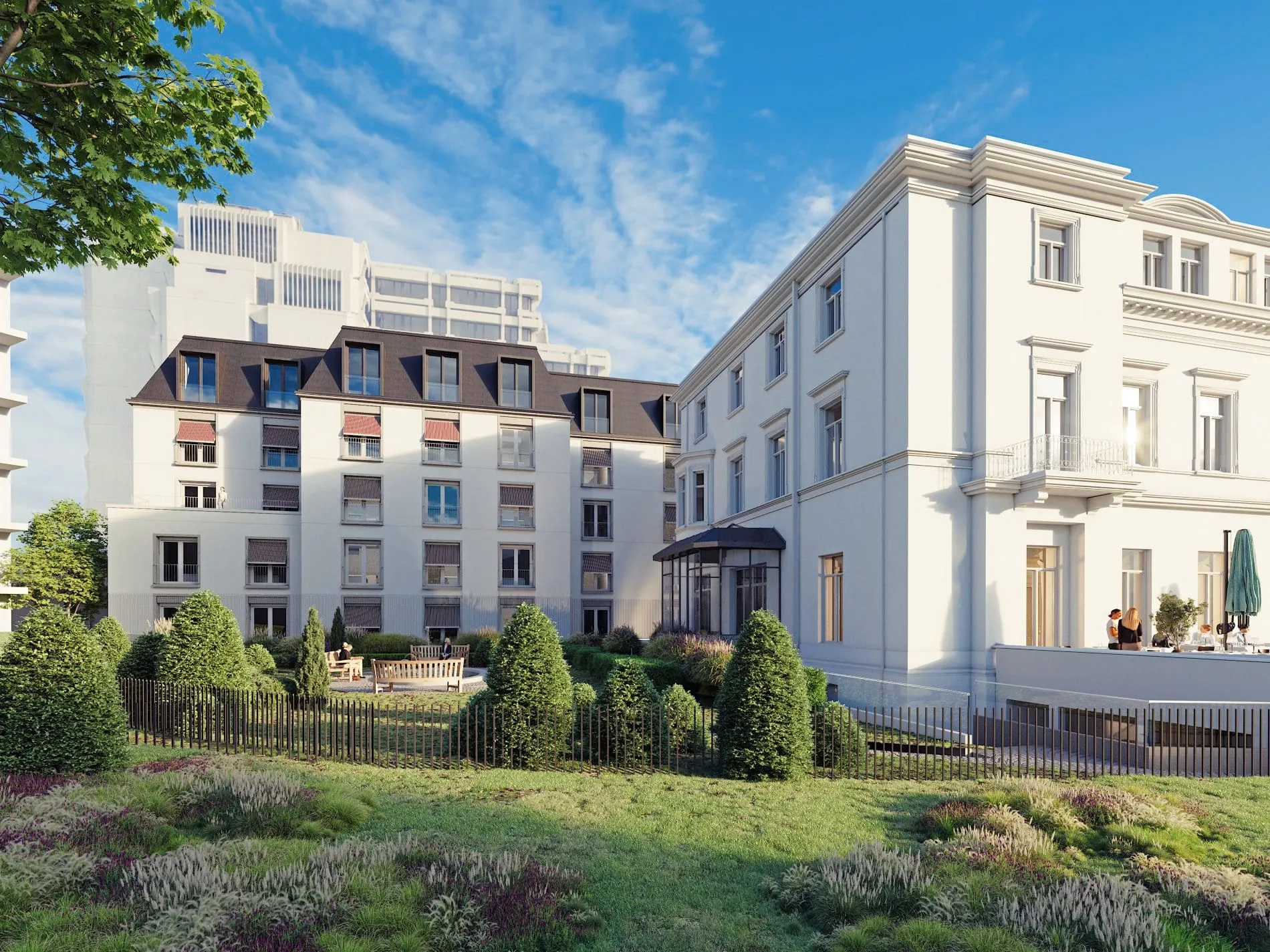 Das Gebäude wird um einen Neubau namens "Gartenhause" erweitert.