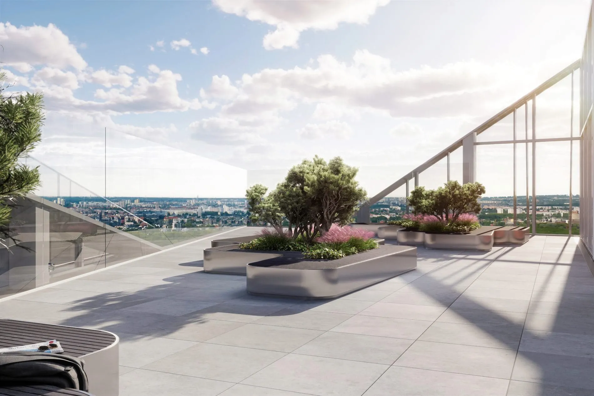 Die Rooftop-Terrasse kann für Empfänge und besondere Anlässe genutzt werden.